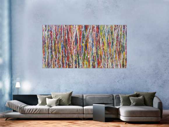 Modernes Acrylbild abstrakt Action Painting zeitgenössisch expressionistisch
