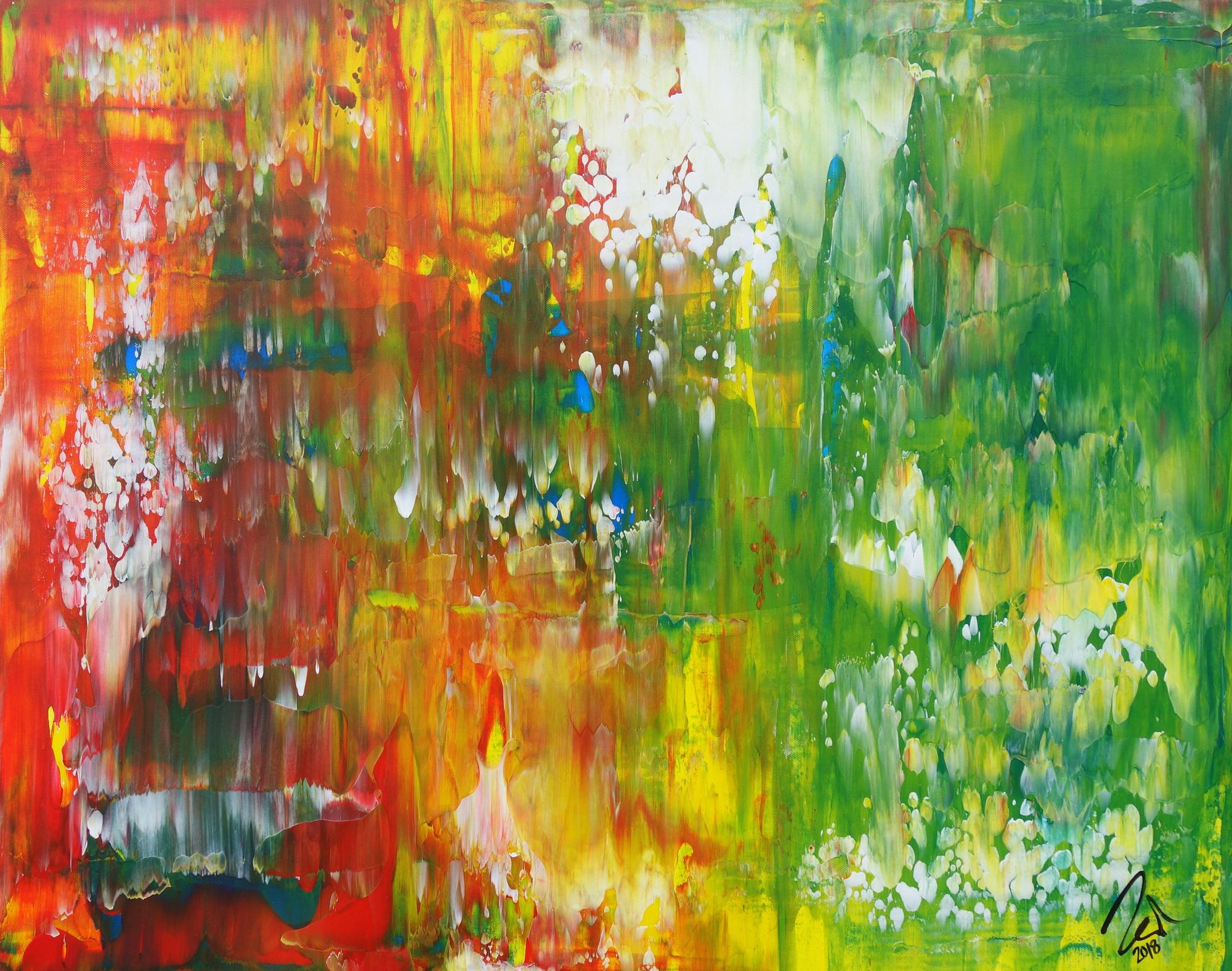 Abstraktes Acrylbild bunt Spachteltechnik Modern Art expressionistisch zeitgenössisch