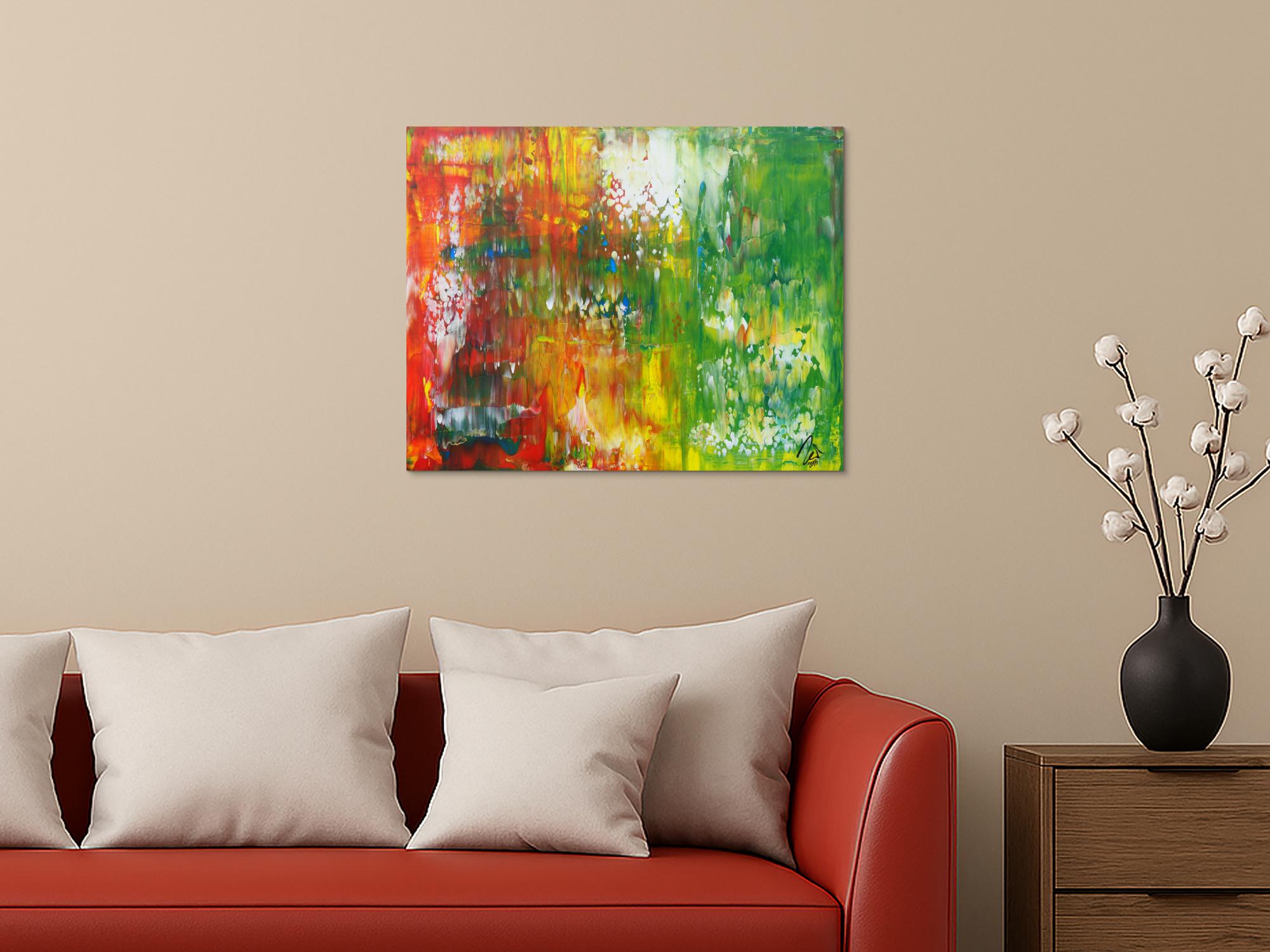 Abstraktes Acrylbild bunt Spachteltechnik Modern Art expressionistisch zeitgenössisch