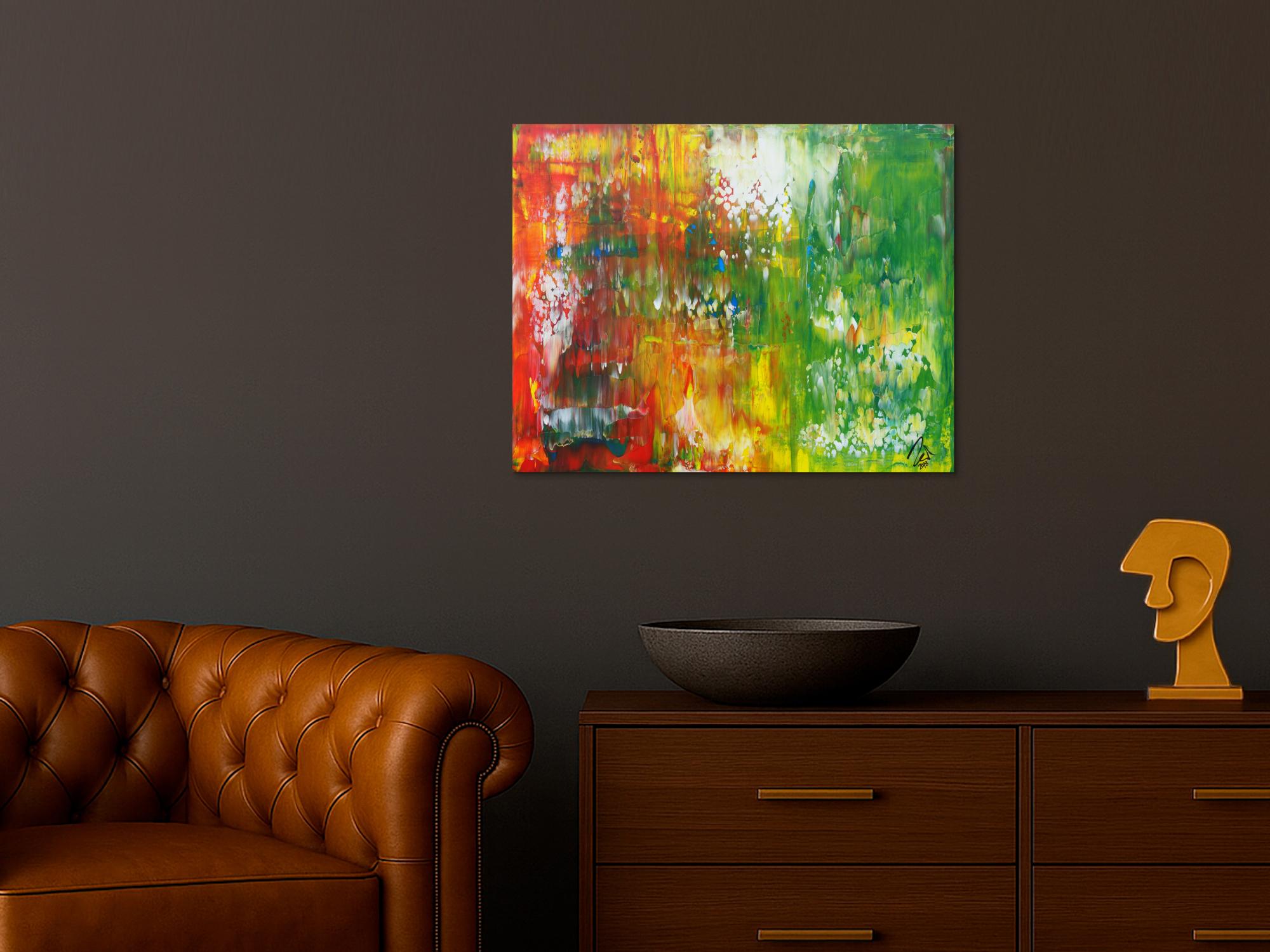 Abstraktes Acrylbild bunt Spachteltechnik Modern Art expressionistisch zeitgenössisch