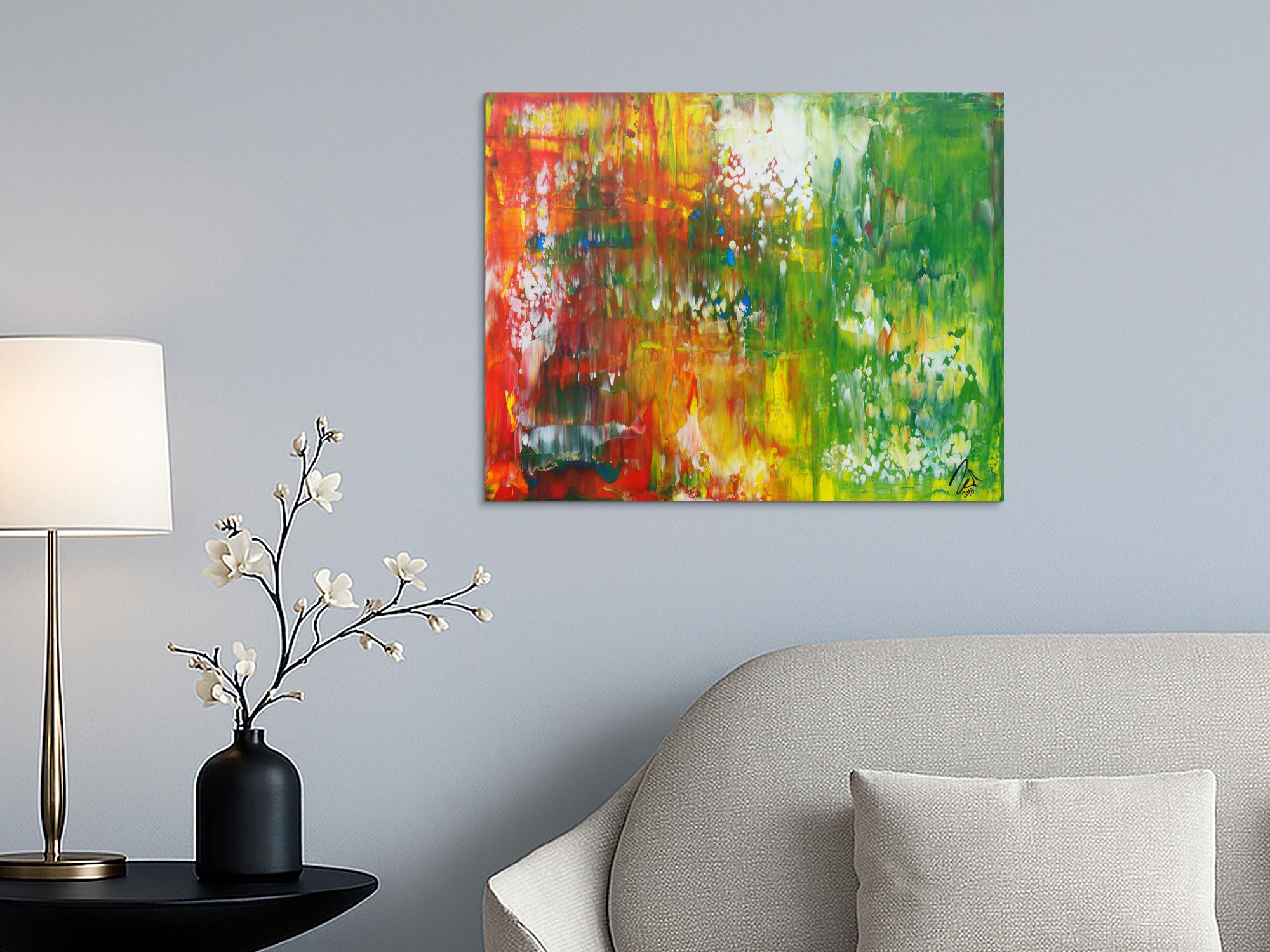 Abstraktes Acrylbild bunt Spachteltechnik Modern Art expressionistisch zeitgenössisch