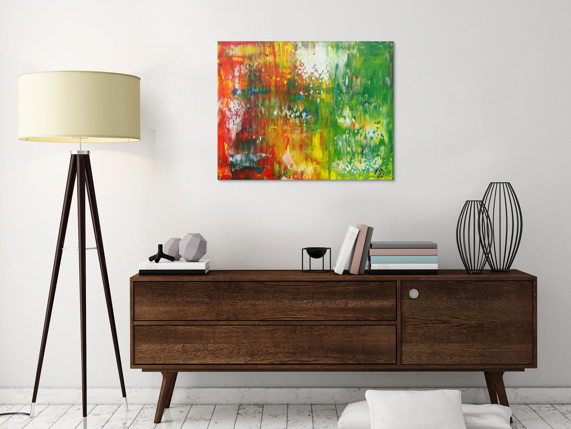 Abstraktes Acrylbild bunt Spachteltechnik Modern Art expressionistisch zeitgenössisch