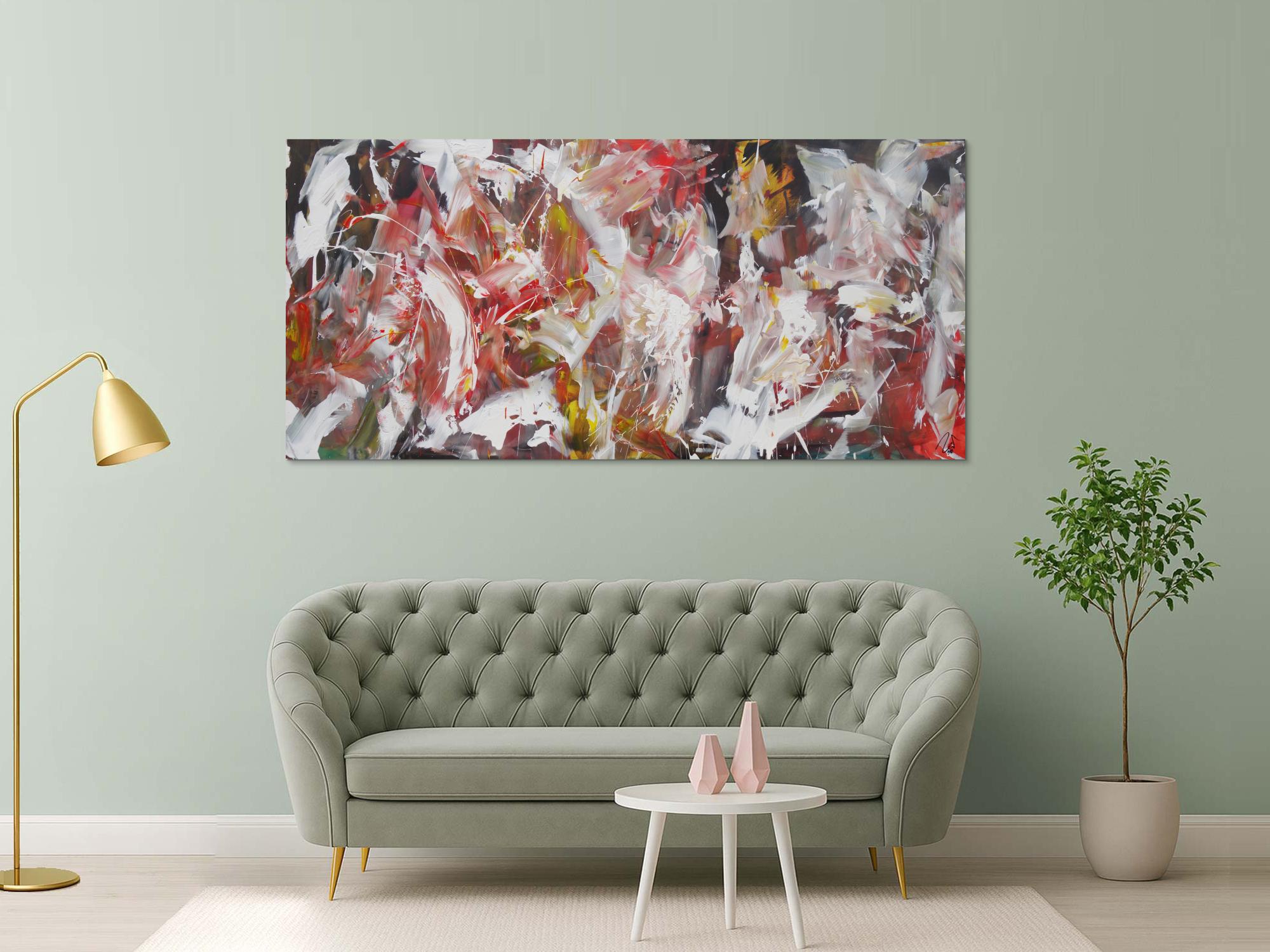 Abstraktes Acrylbild Action Painting Modern Art expressionistisch zeitgenössisch