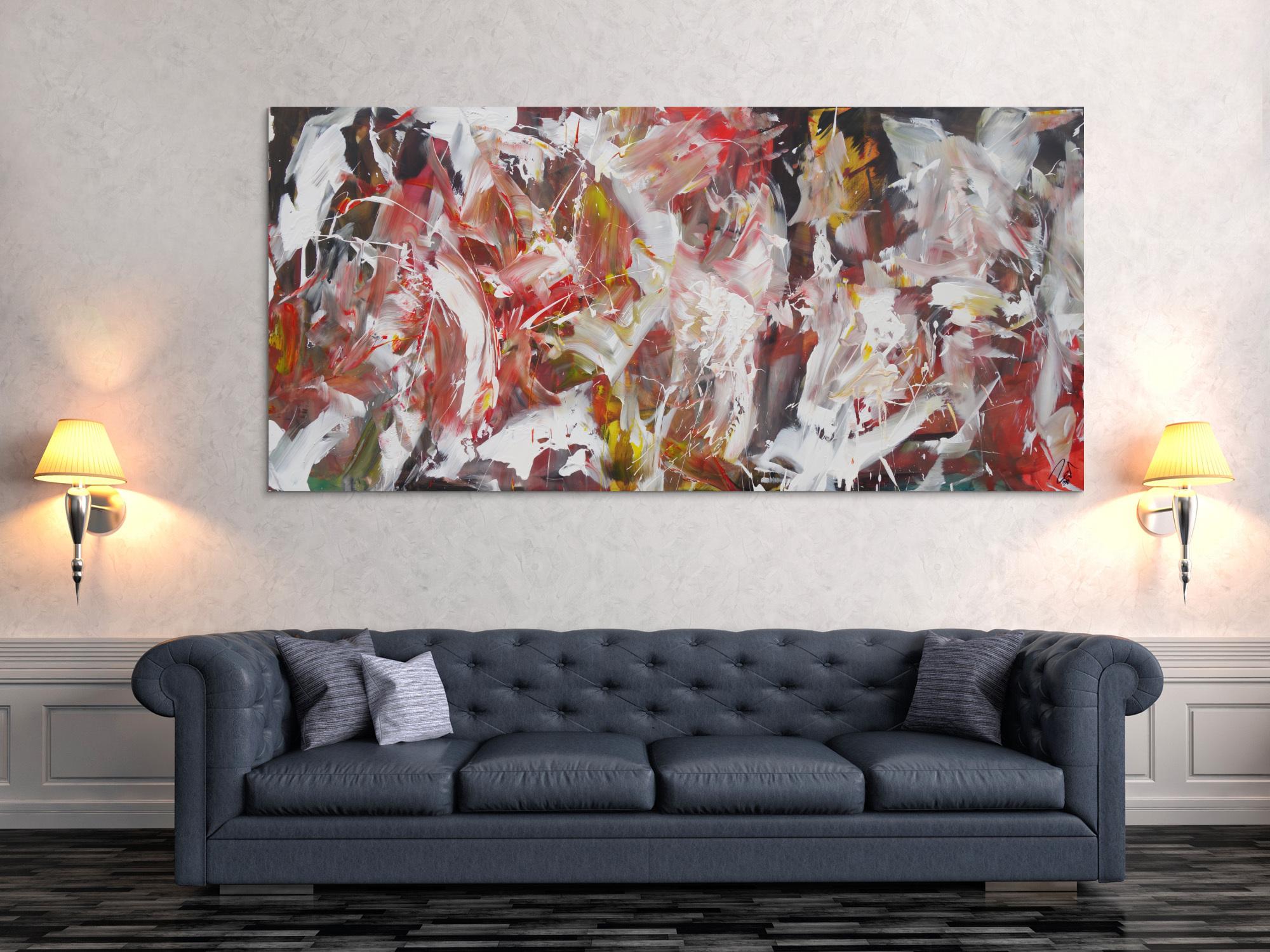 Abstraktes Acrylbild Action Painting Modern Art expressionistisch zeitgenössisch