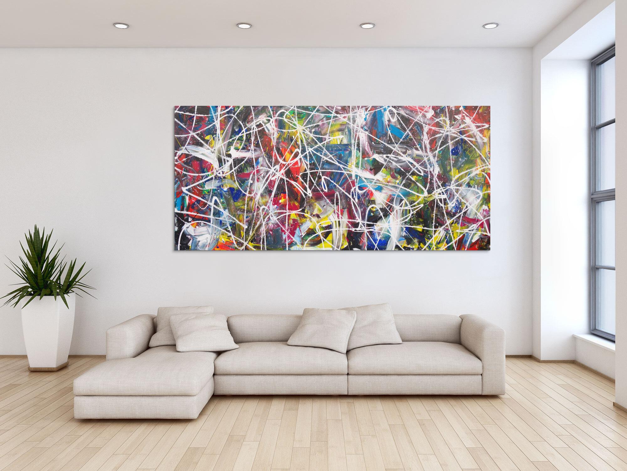 Abstraktes Acrylbild Modern Art Action Painting zeitgenössisches Gemälde