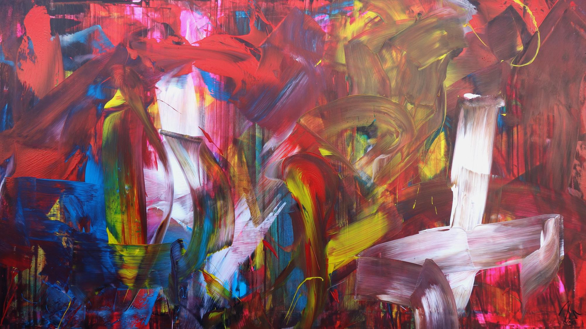 Abstraktes Acrybild modernes Gemälde handgemaltes Bild original zeitgenössische Kunst