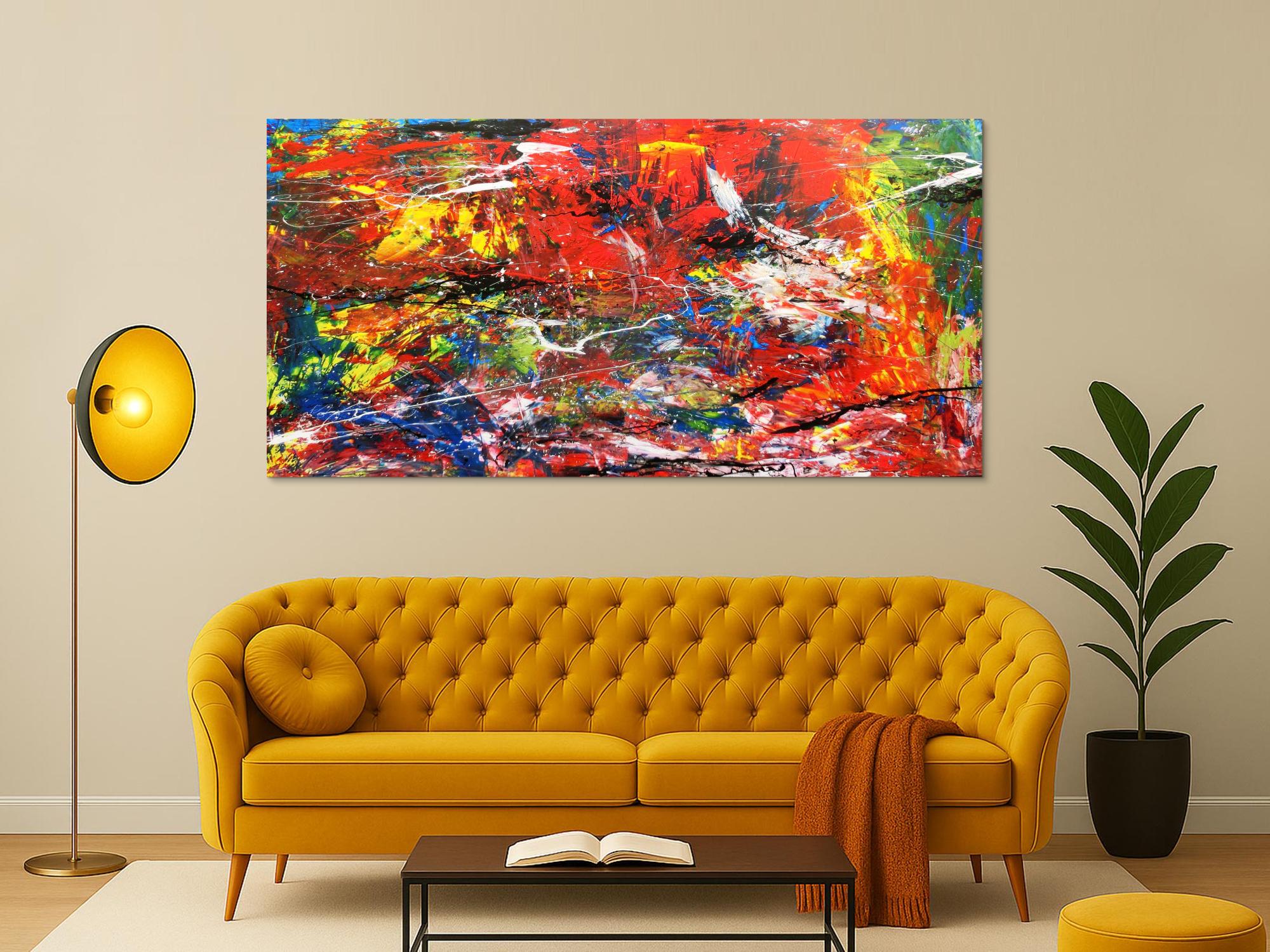 Abstraktes Acrlbild XXL bunt modern