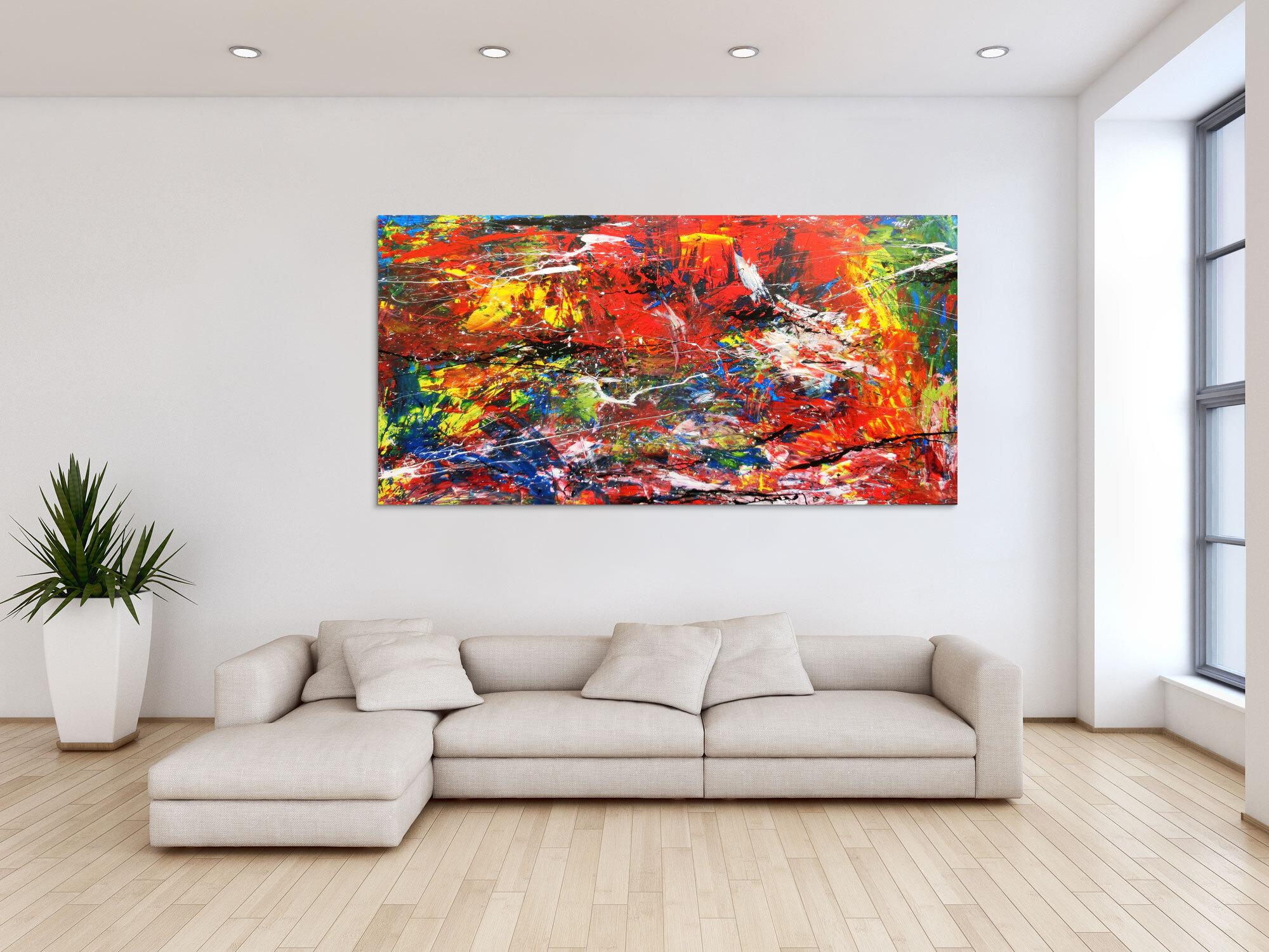 Abstraktes Acrlbild XXL bunt modern