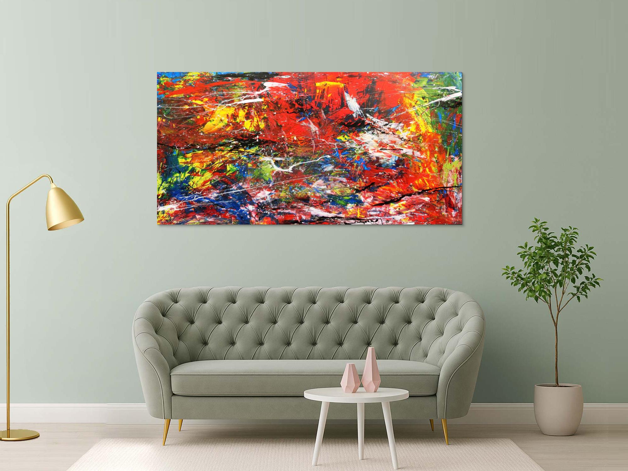 Abstraktes Acrlbild XXL bunt modern