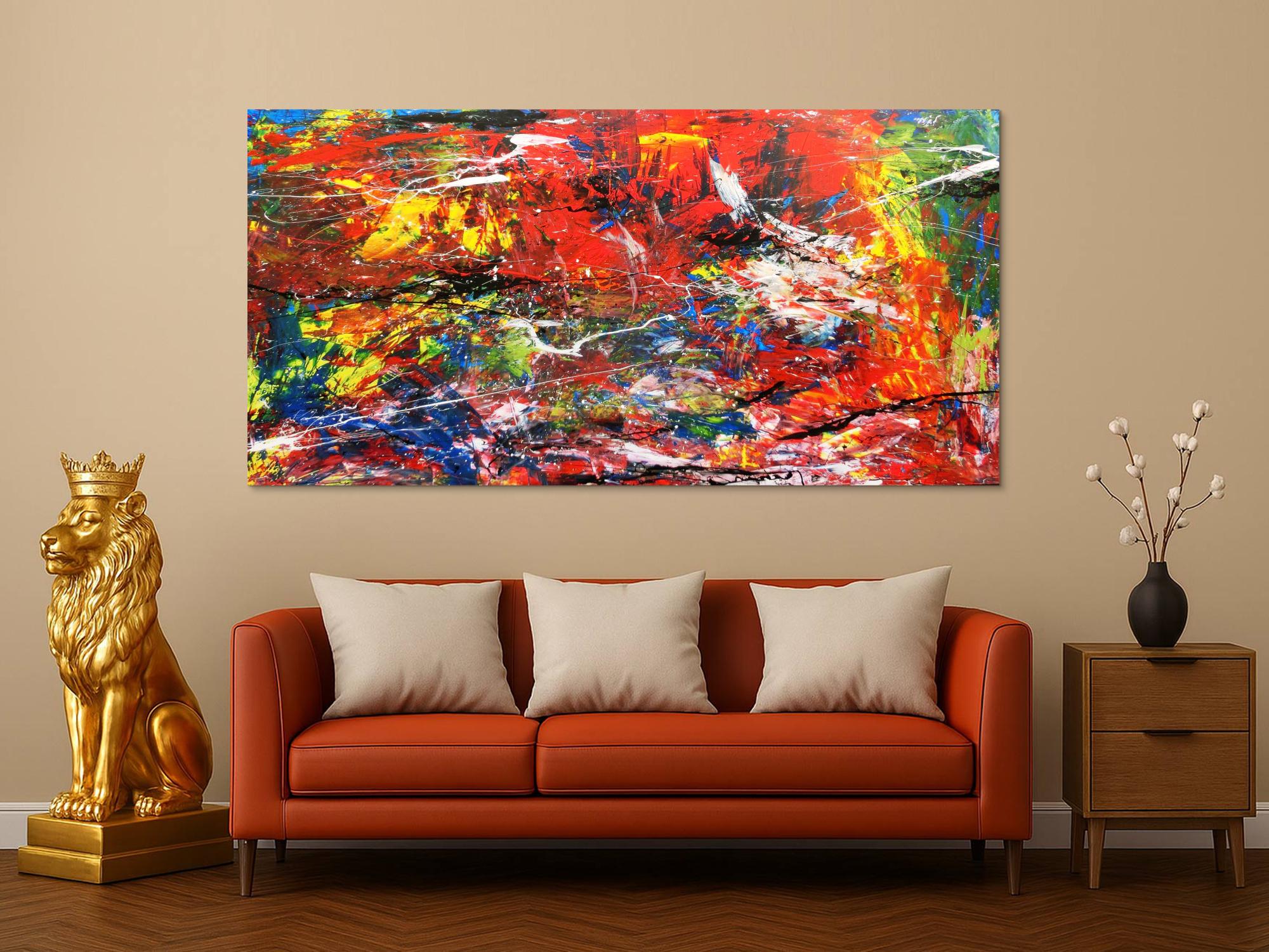 Abstraktes Acrlbild XXL bunt modern