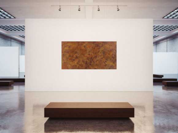 Abstraktes Gemälde aus echtem Rost mit Struktur zeitgenössisch Modern Art aus Rost