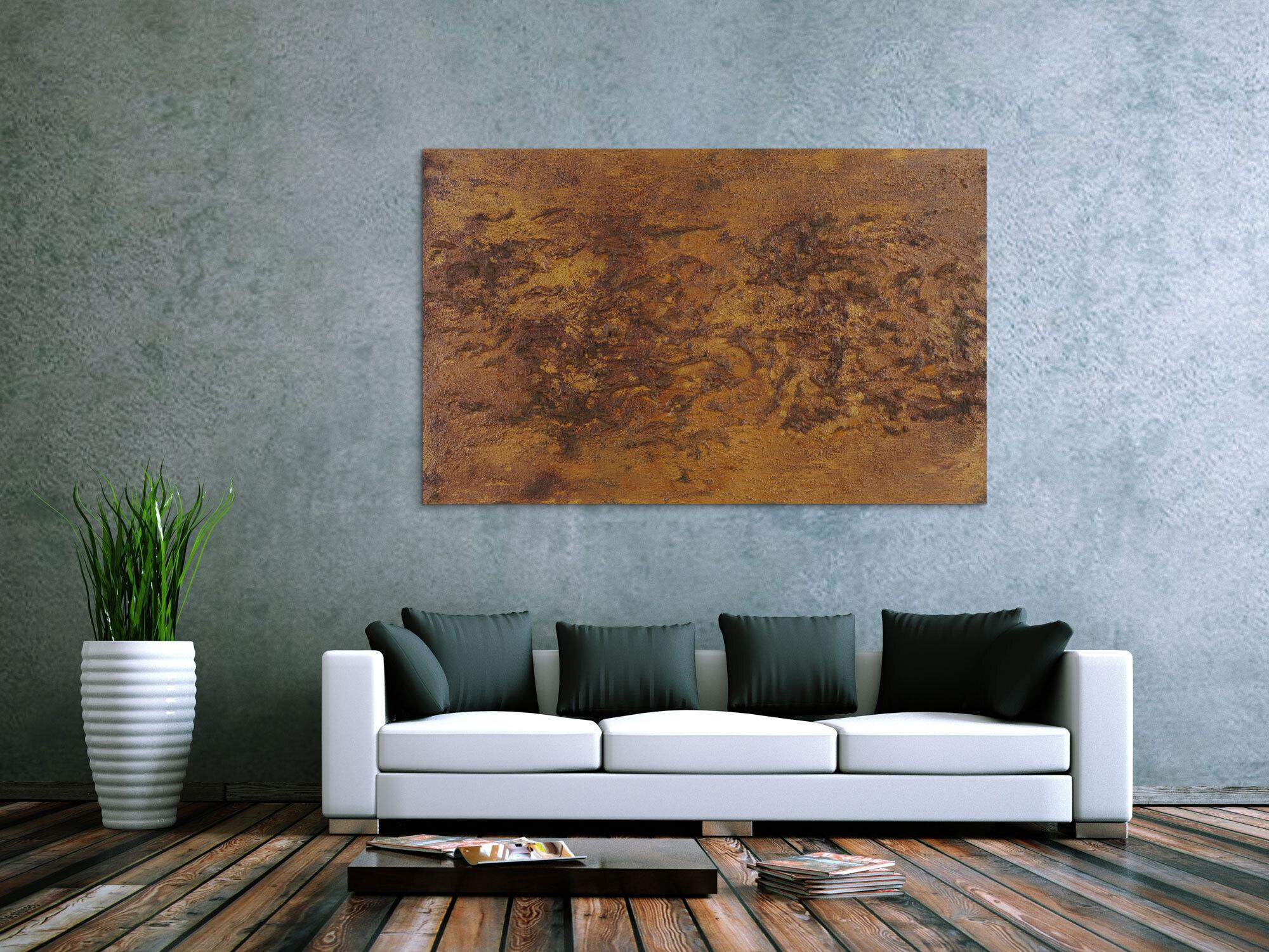 Modernes Gemälde aus echtem Rost Abstrakt starke Stuktur sehr modern expressionistisch