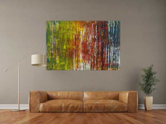 Abstraktes Acrylbild Spachteltechnik sehr bunt modern zeitgenössisch