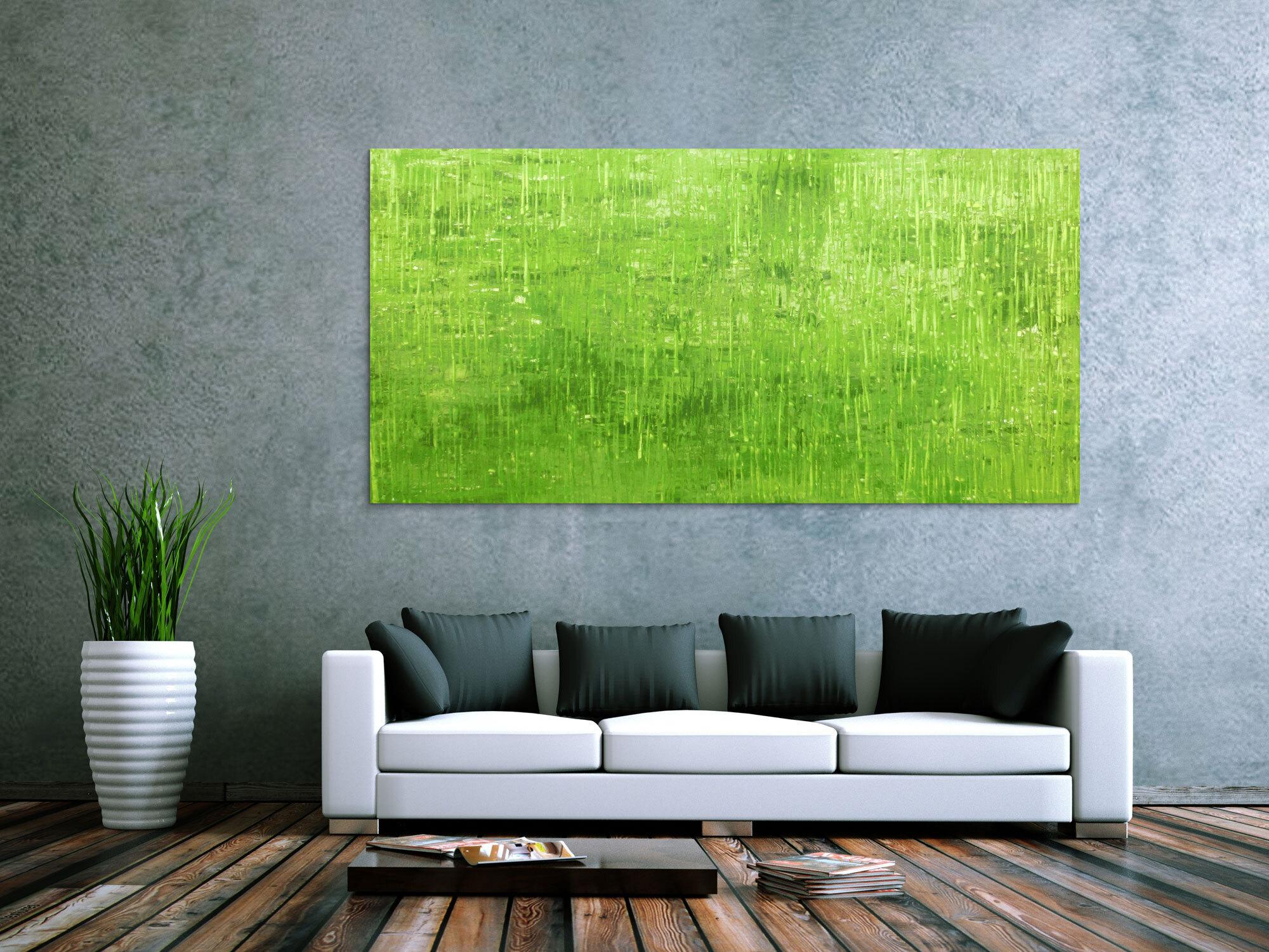 Abstraktes Acrylbild grün modern