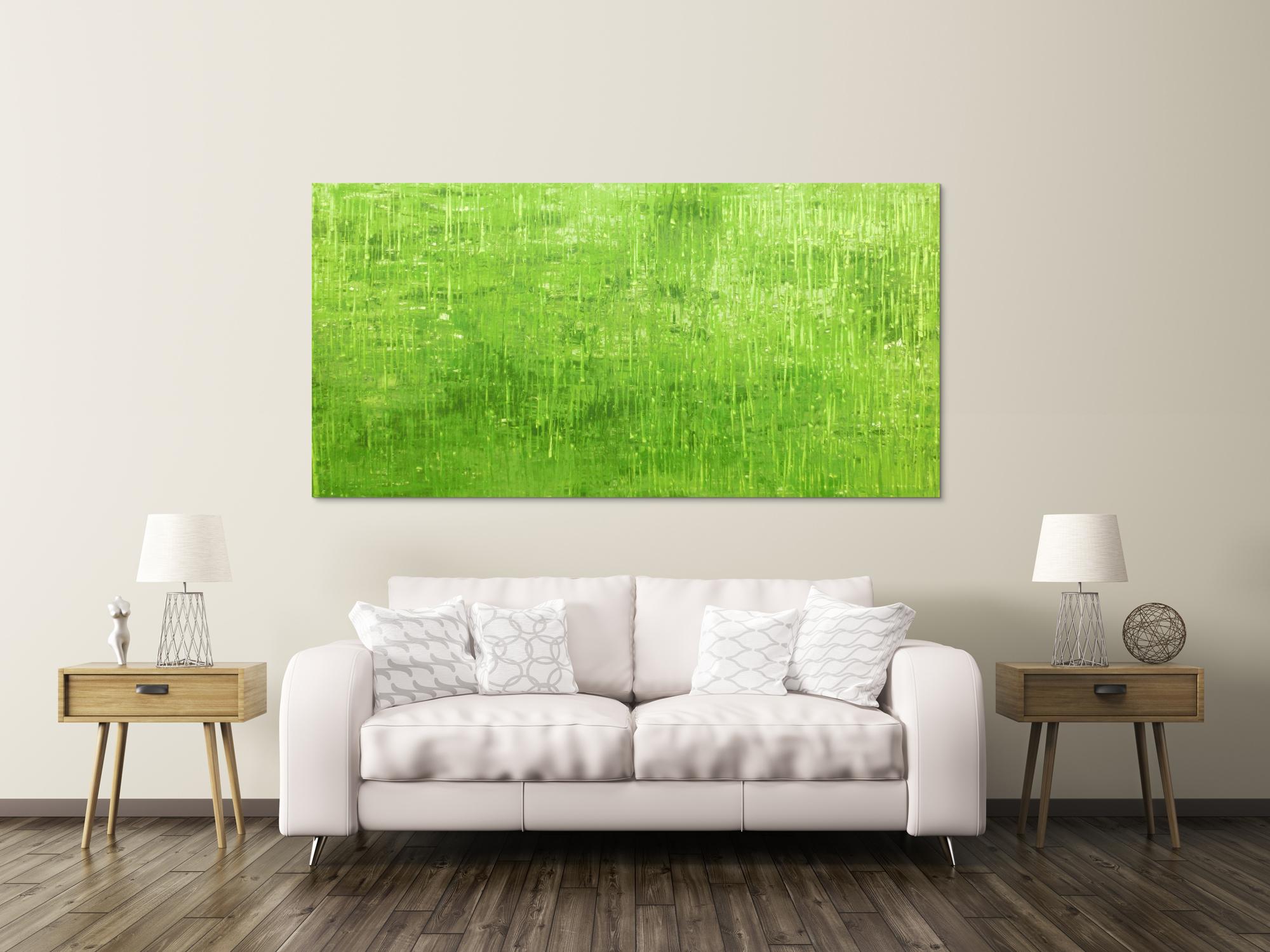 Abstraktes Acrylbild grün modern