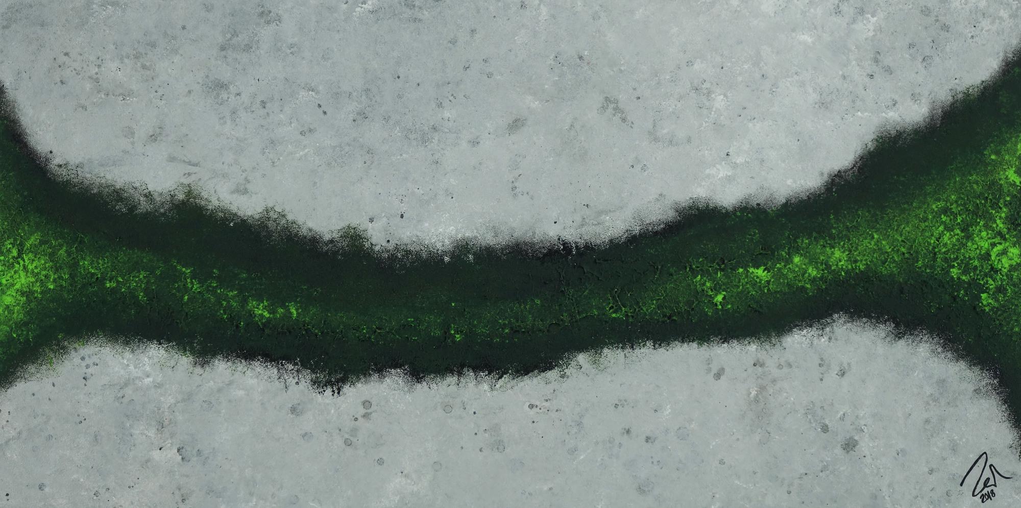 Abstraktes Acrylbild grau schwarz grün Modern Art zeitgenössisch