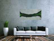 Abstraktes Acrylbild grau schwarz grün Modern Art zeitgenössisch