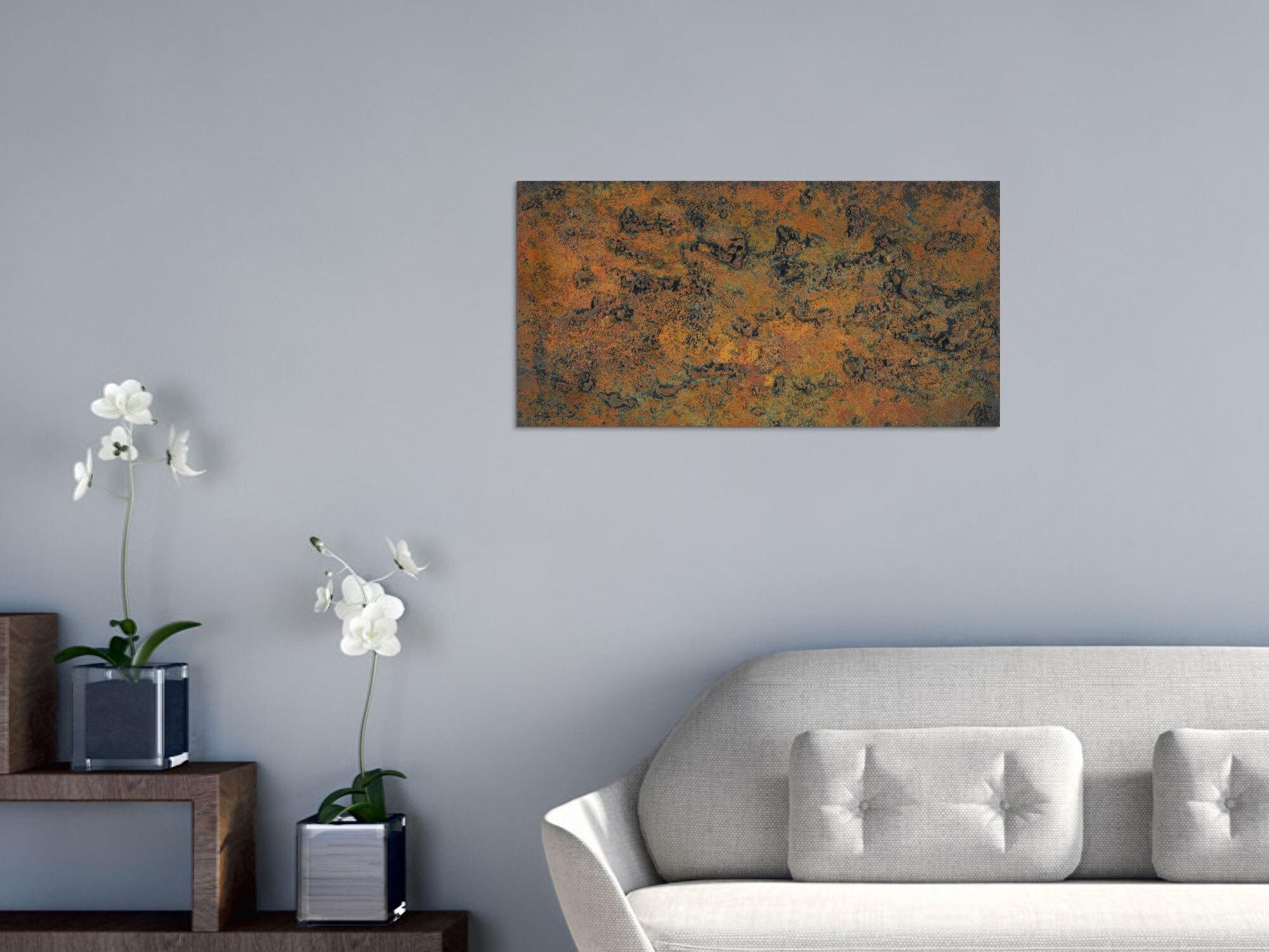 Abstraktes Bild aus echtem Rost mit grober Struktur Modern Art zeitgenössich