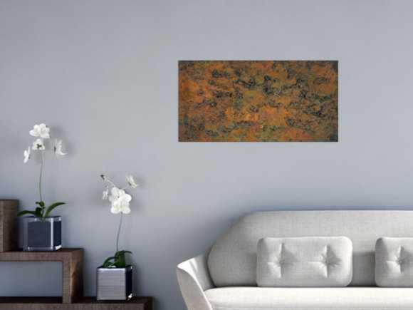 Abstraktes Bild aus echtem Rost mit grober Struktur Modern Art zeitgenössich
