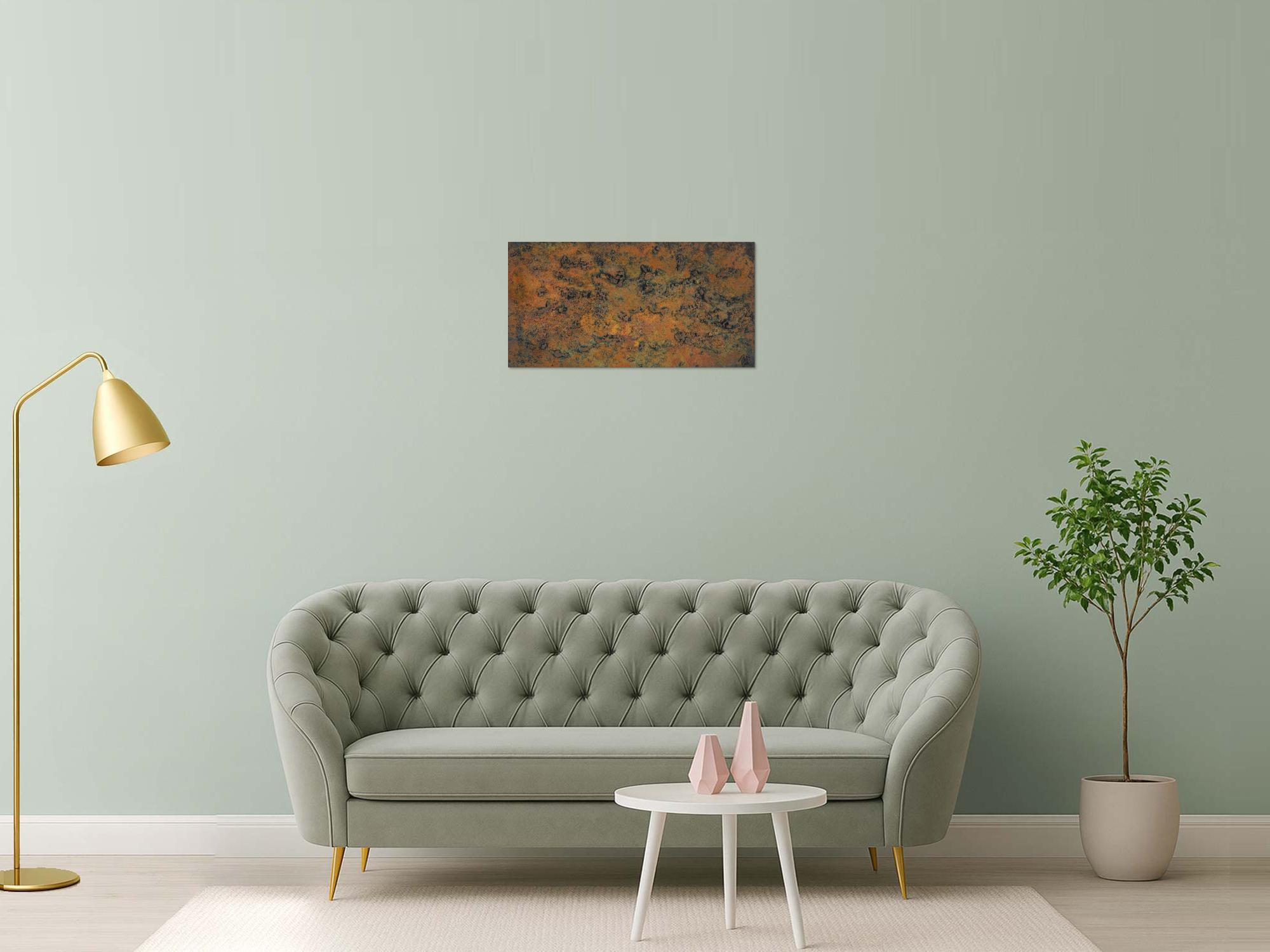 Abstraktes Bild aus echtem Rost mit grober Struktur Modern Art zeitgenössich