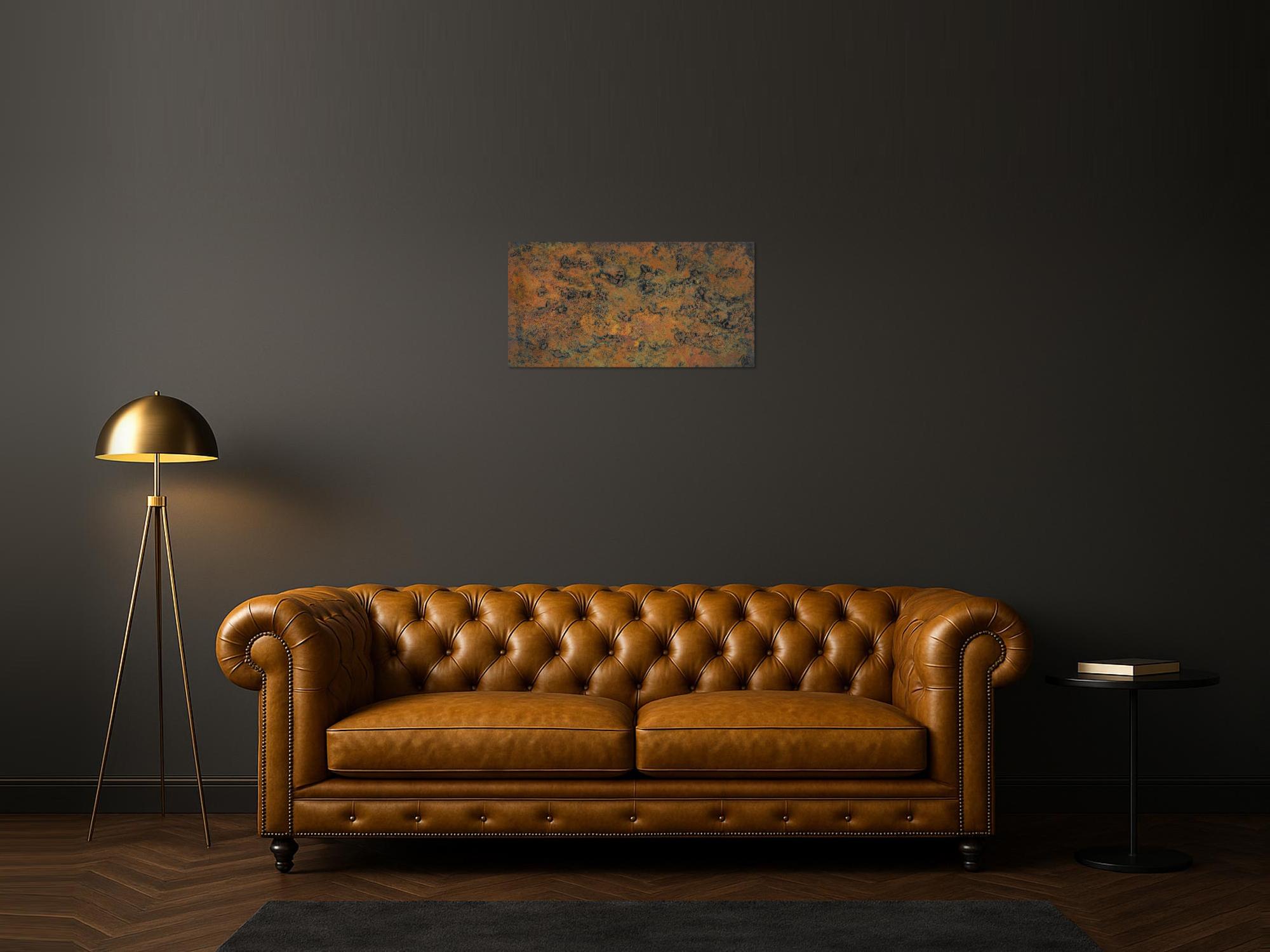 Abstraktes Bild aus echtem Rost mit grober Struktur Modern Art zeitgenössich