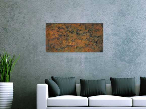 Abstraktes Bild aus echtem Rost mit grober Struktur Modern Art zeitgenössich