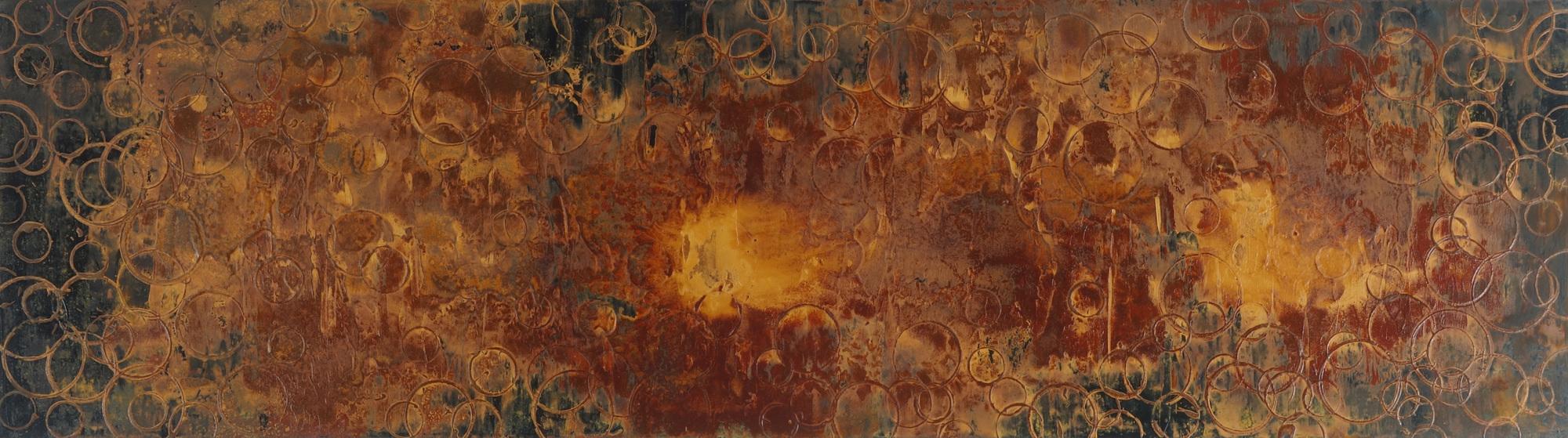 Abstraktes Acrylbild aus echtem Rost