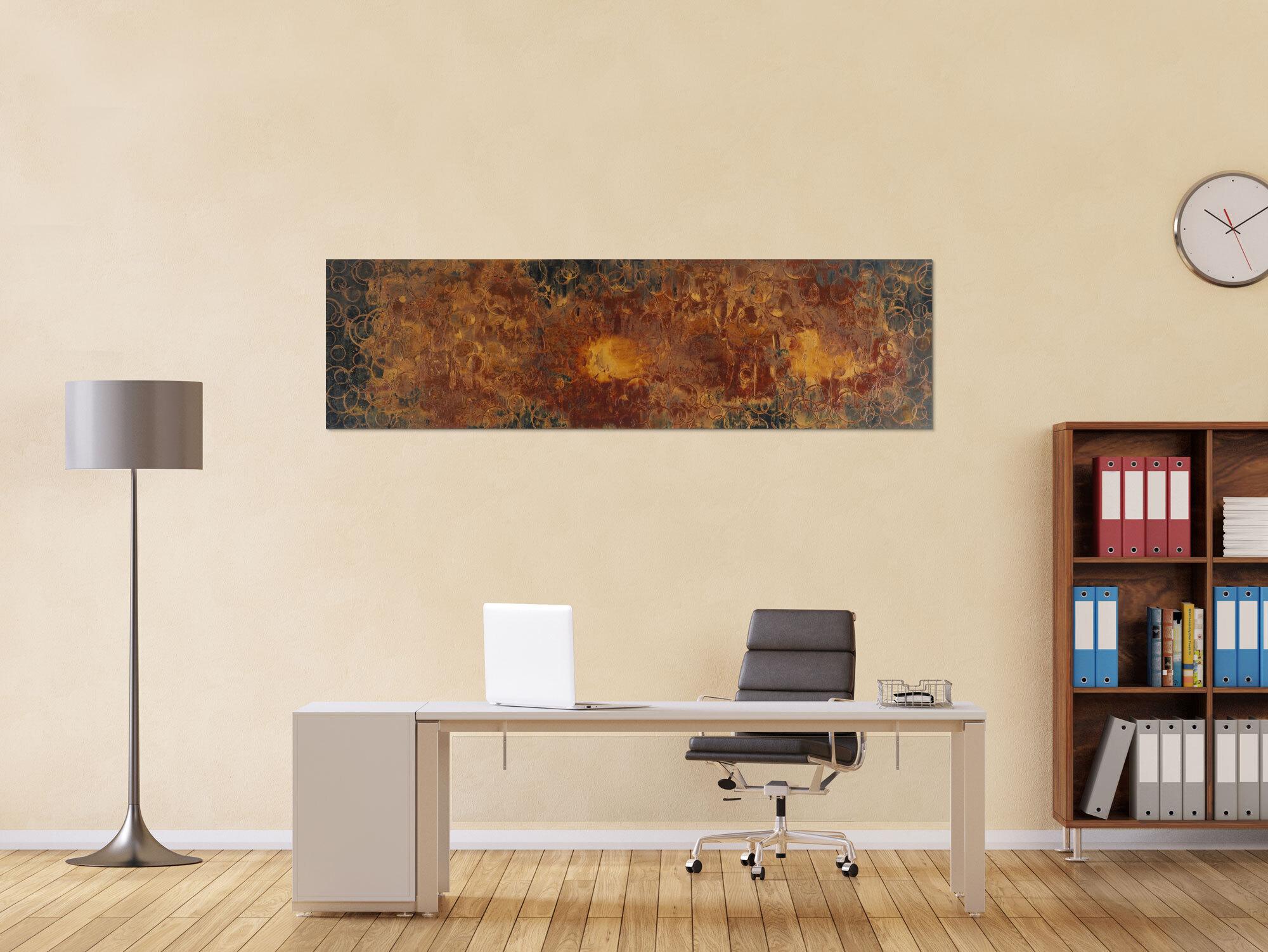 Abstraktes Acrylbild aus echtem Rost