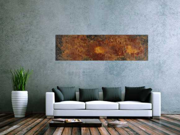Abstraktes Acrylbild aus echtem Rost