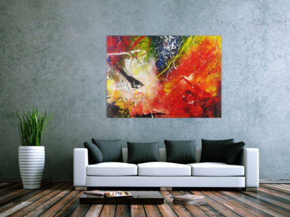 Abstraktes Gemälde Action Painting sehr modernes Acrylbild zeitgenössisch expressionistisch