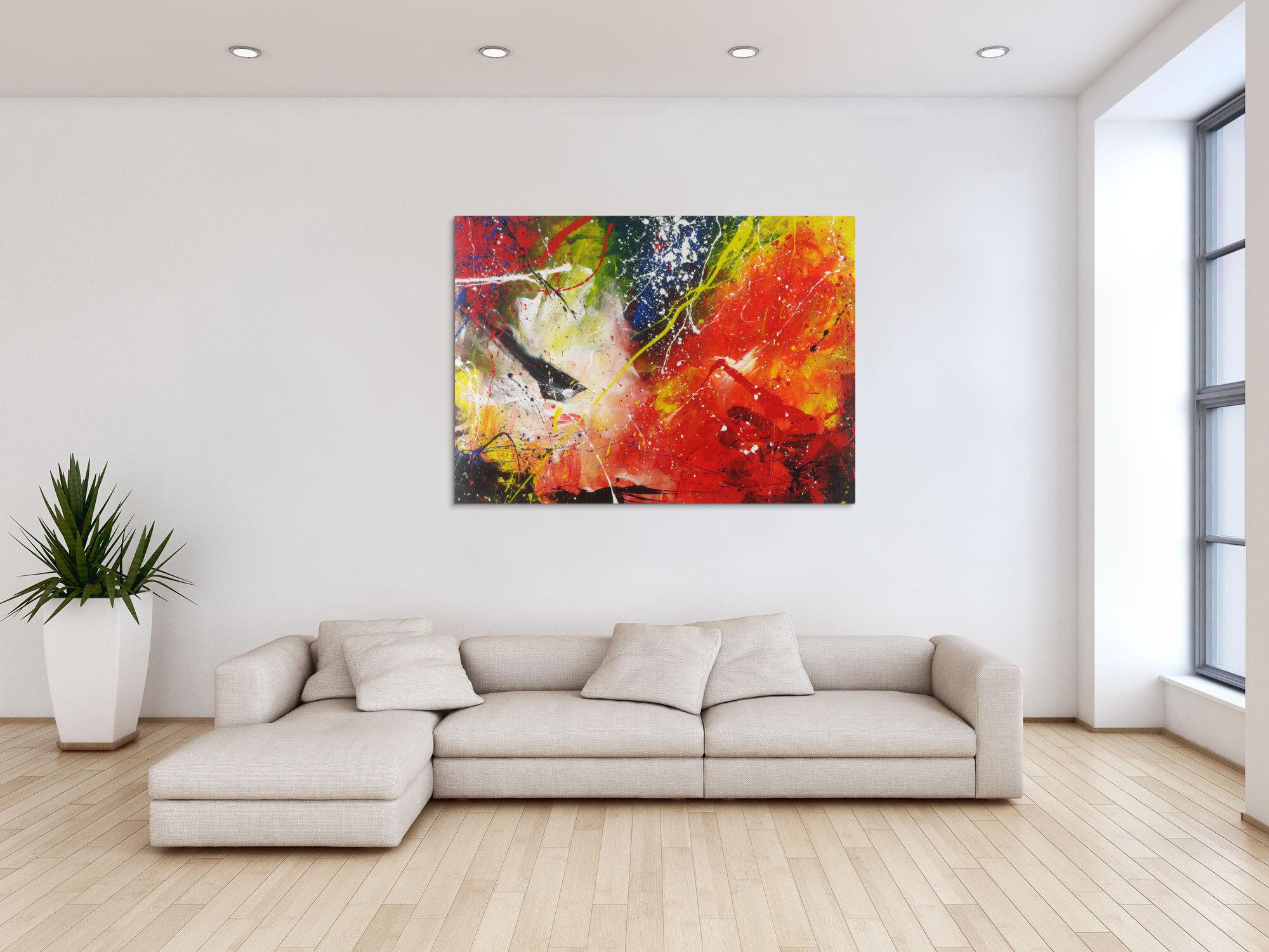 Abstraktes Gemälde Action Painting sehr modernes Acrylbild zeitgenössisch expressionistisch