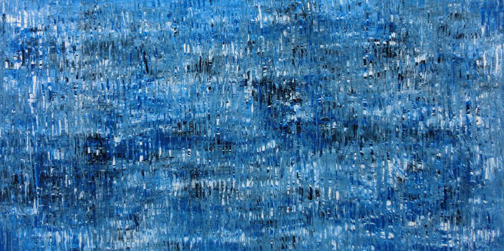 Abstraktes Acrylbild modernes Muster blau