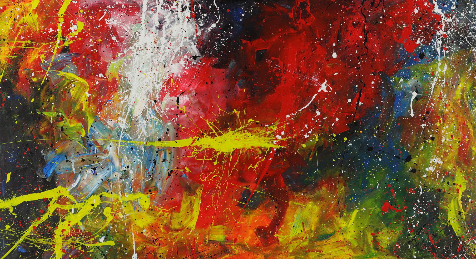 Abstraktes Acrylbild Action Painting Modern Art zeitgenössisches Gemälde expressionistisch