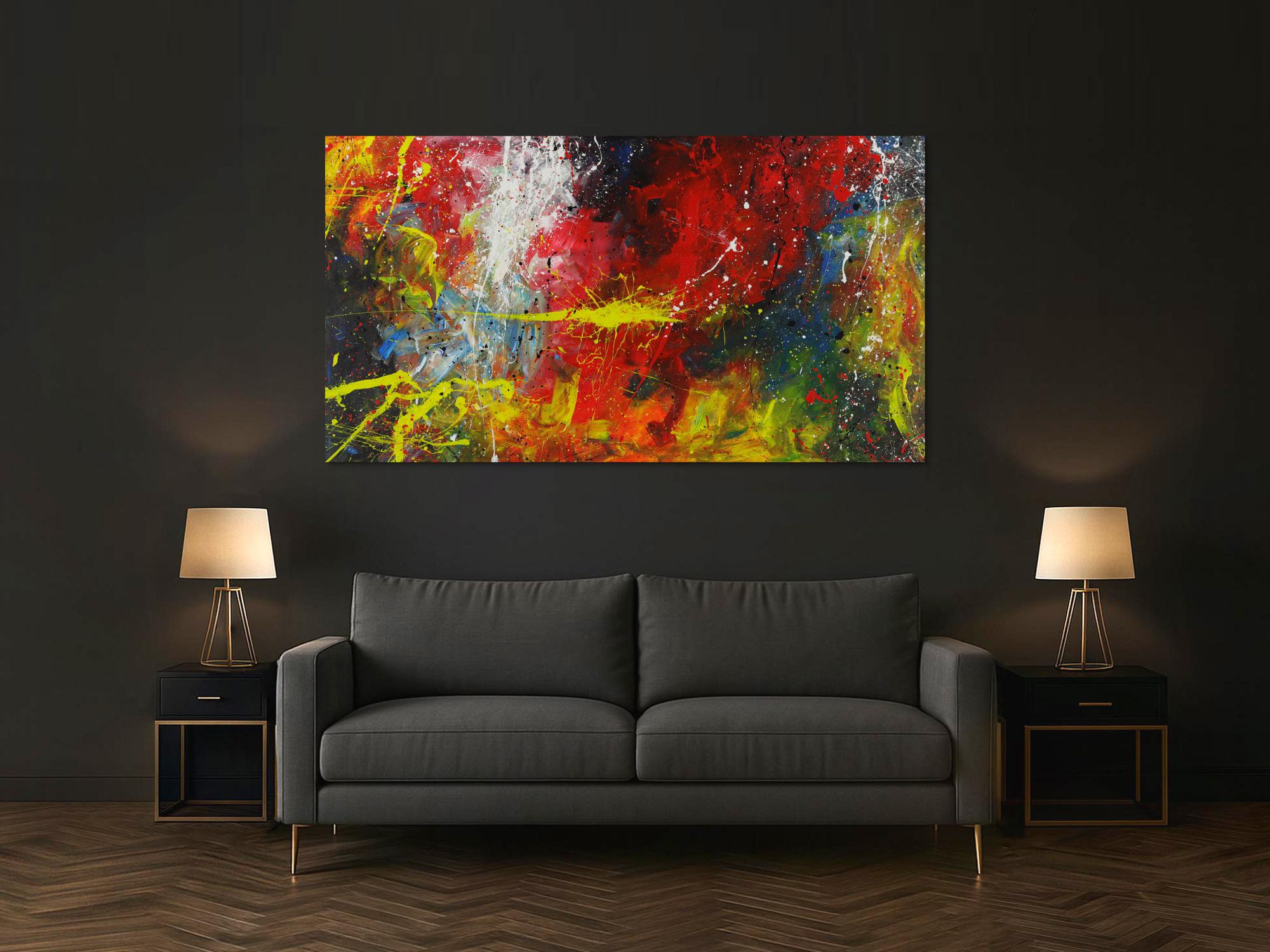 Abstraktes Acrylbild Action Painting Modern Art zeitgenössisches Gemälde expressionistisch