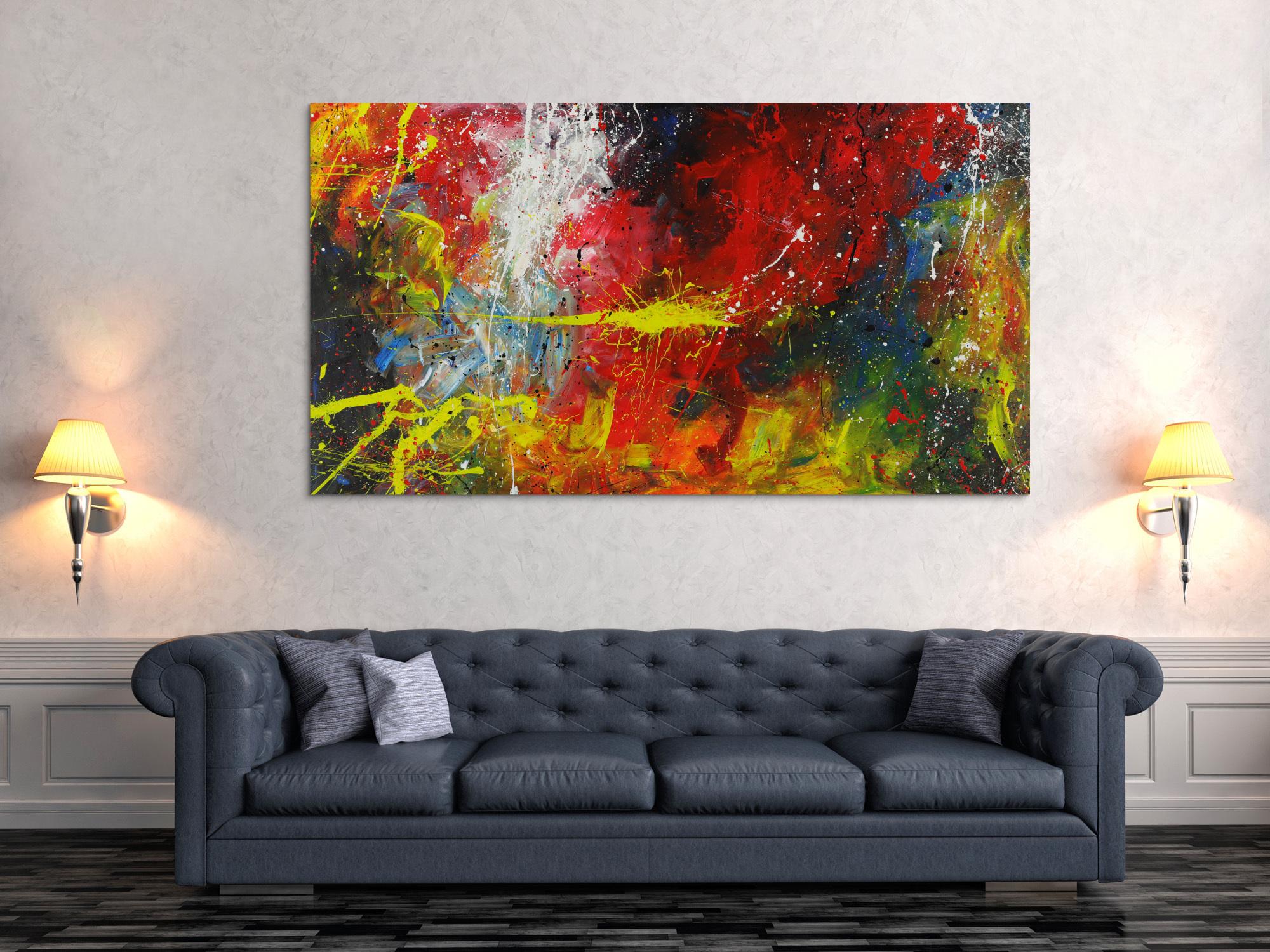 Abstraktes Acrylbild Action Painting Modern Art zeitgenössisches Gemälde expressionistisch