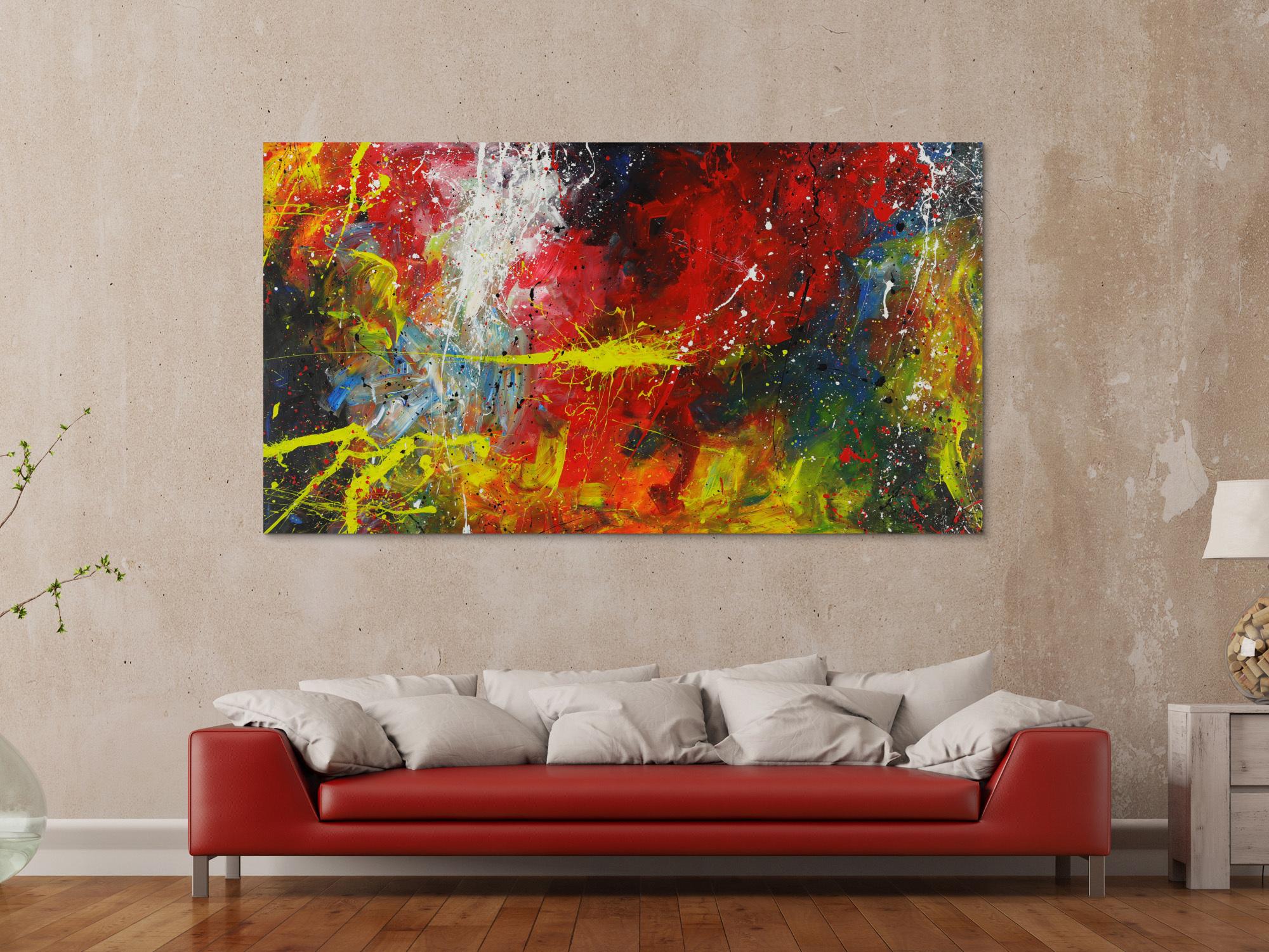 Abstraktes Acrylbild Action Painting Modern Art zeitgenössisches Gemälde expressionistisch