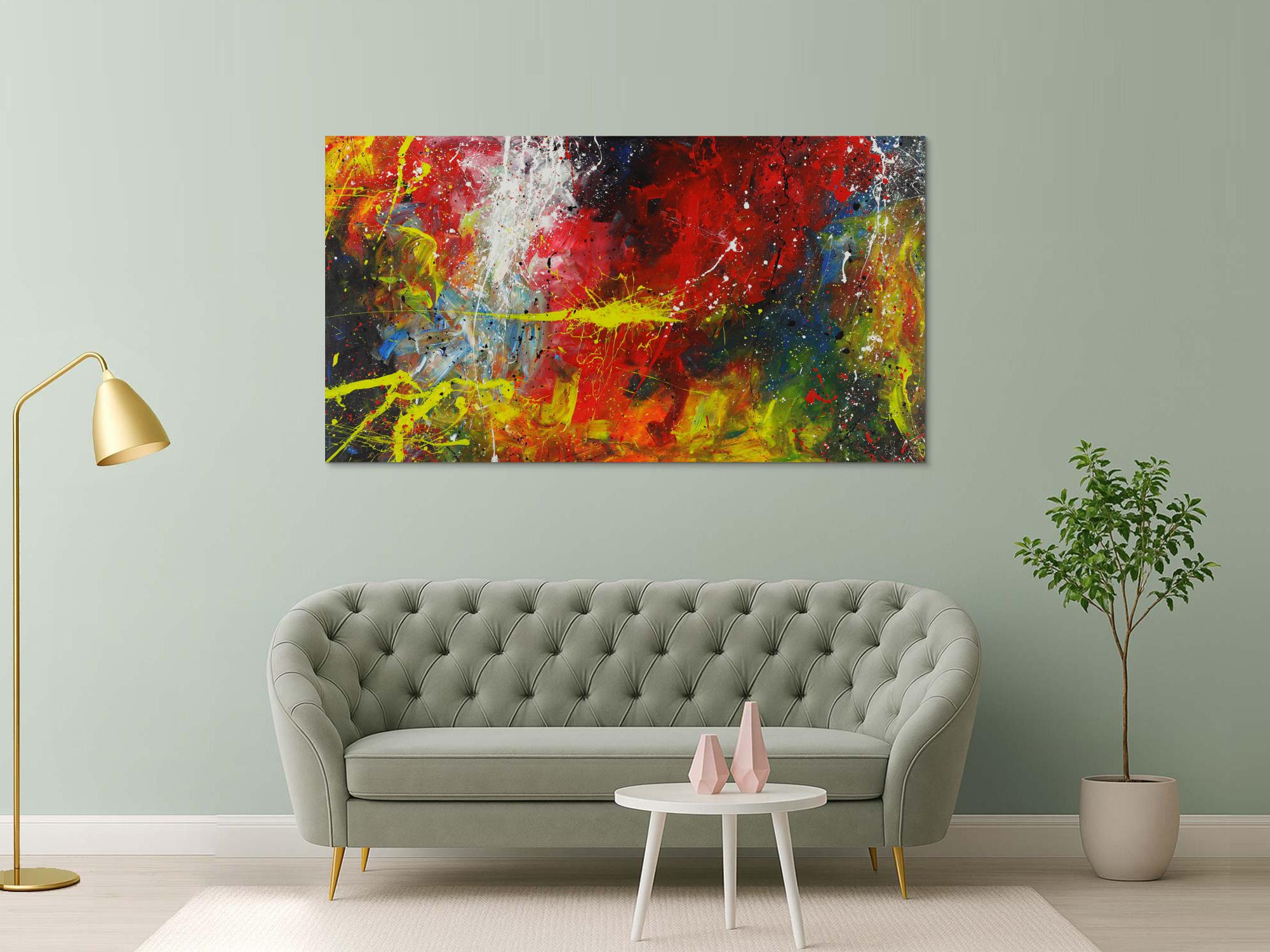 Abstraktes Acrylbild Action Painting Modern Art zeitgenössisches Gemälde expressionistisch