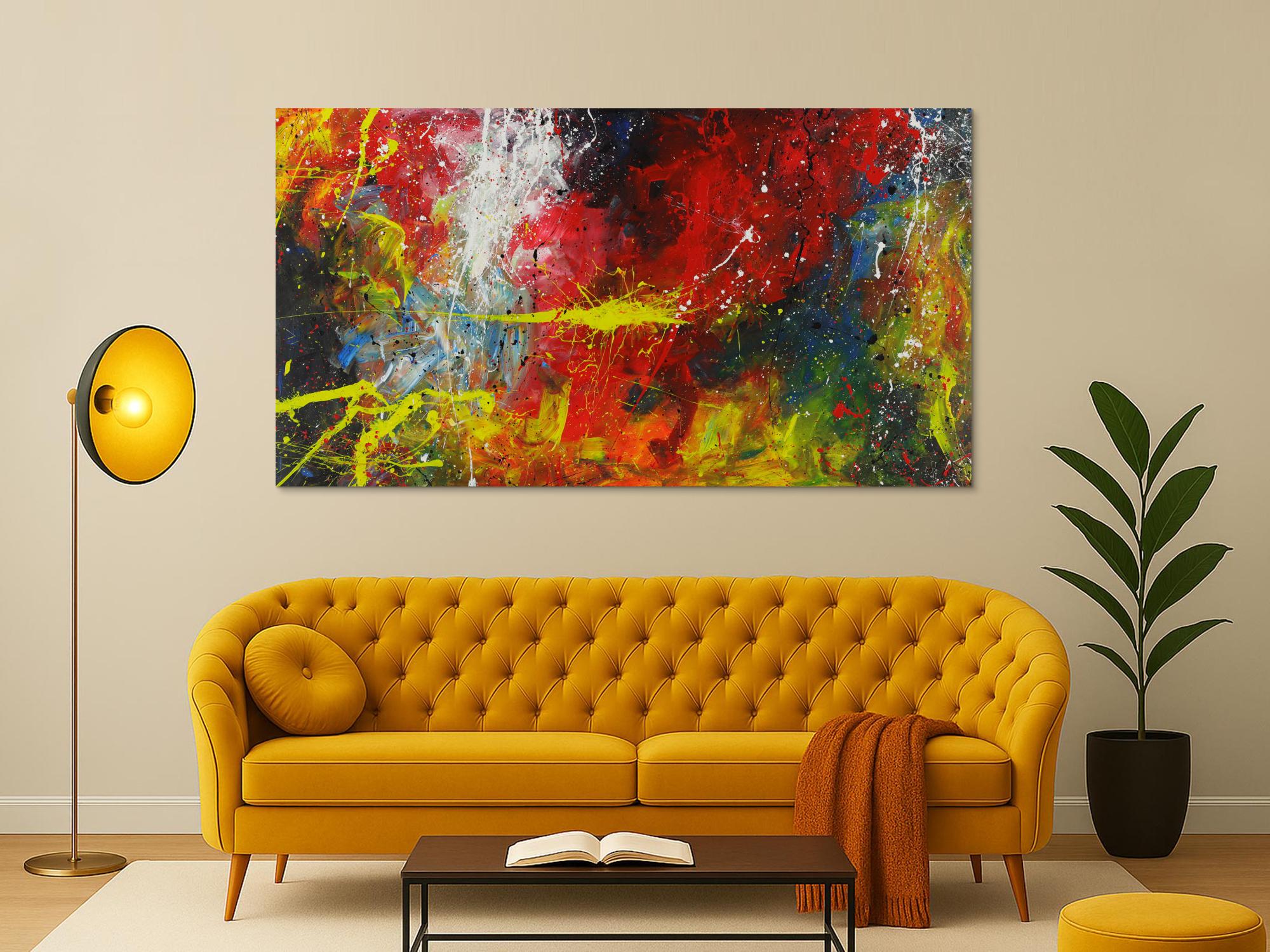 Abstraktes Acrylbild Action Painting Modern Art zeitgenössisches Gemälde expressionistisch