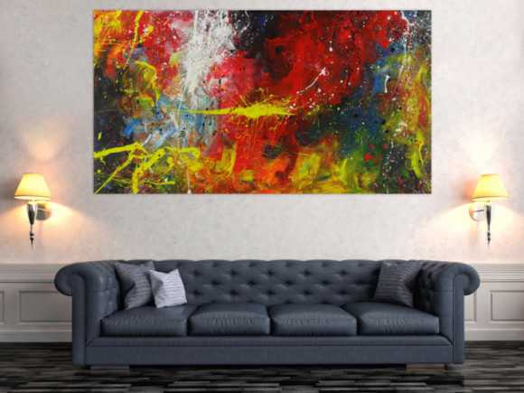 Abstraktes Acrylbild Action Painting Modern Art zeitgenössisches Gemälde expressionistisch