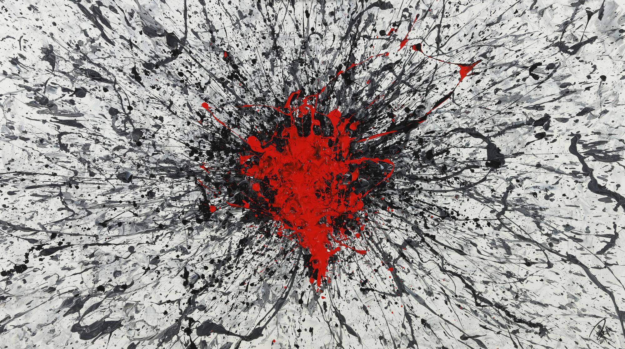 Abstraktes Acrylbild Action Painting Modern Art zeitgenössisch abstrakt expressionistisch