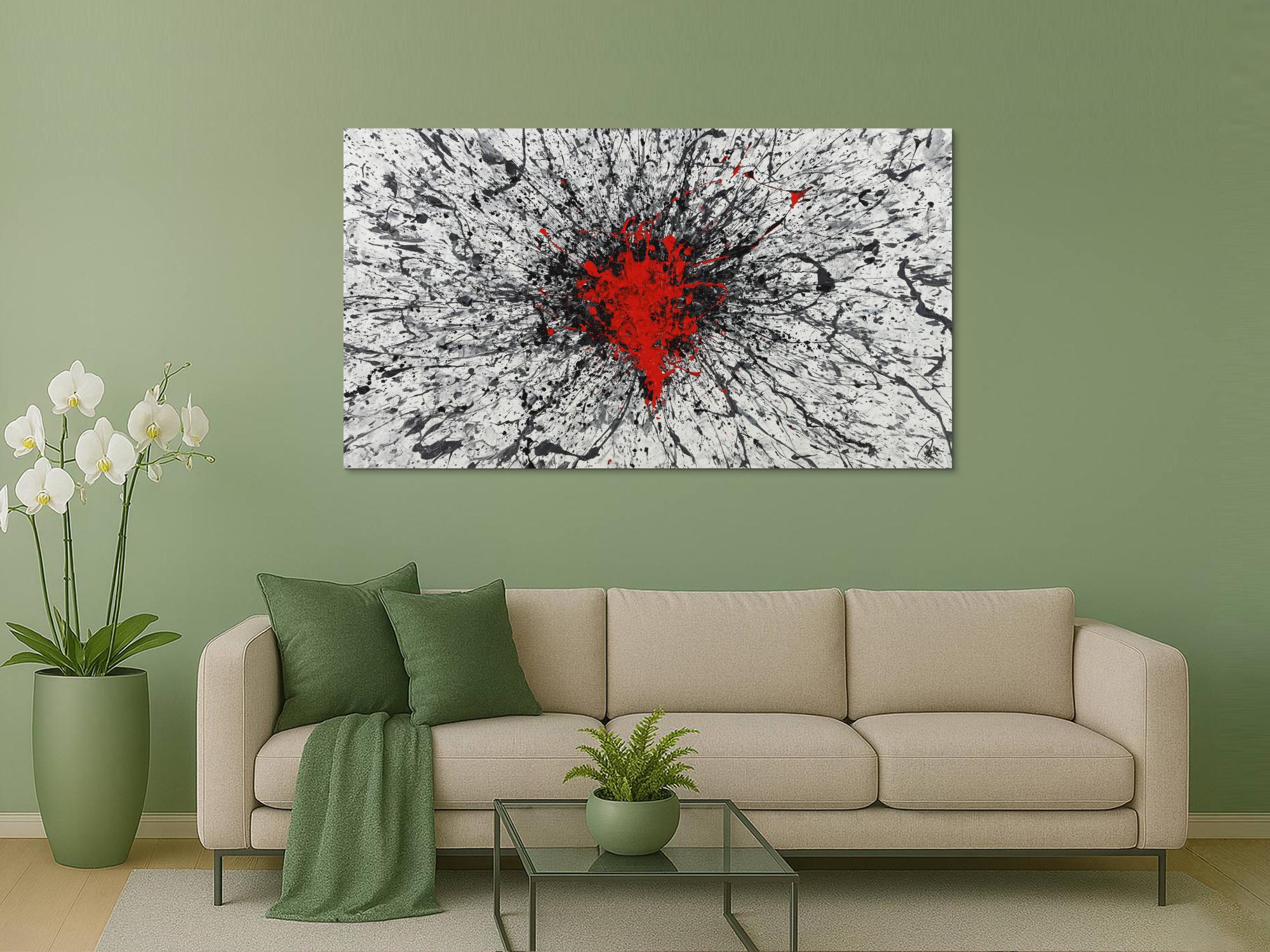 Abstraktes Acrylbild Action Painting Modern Art zeitgenössisch abstrakt expressionistisch