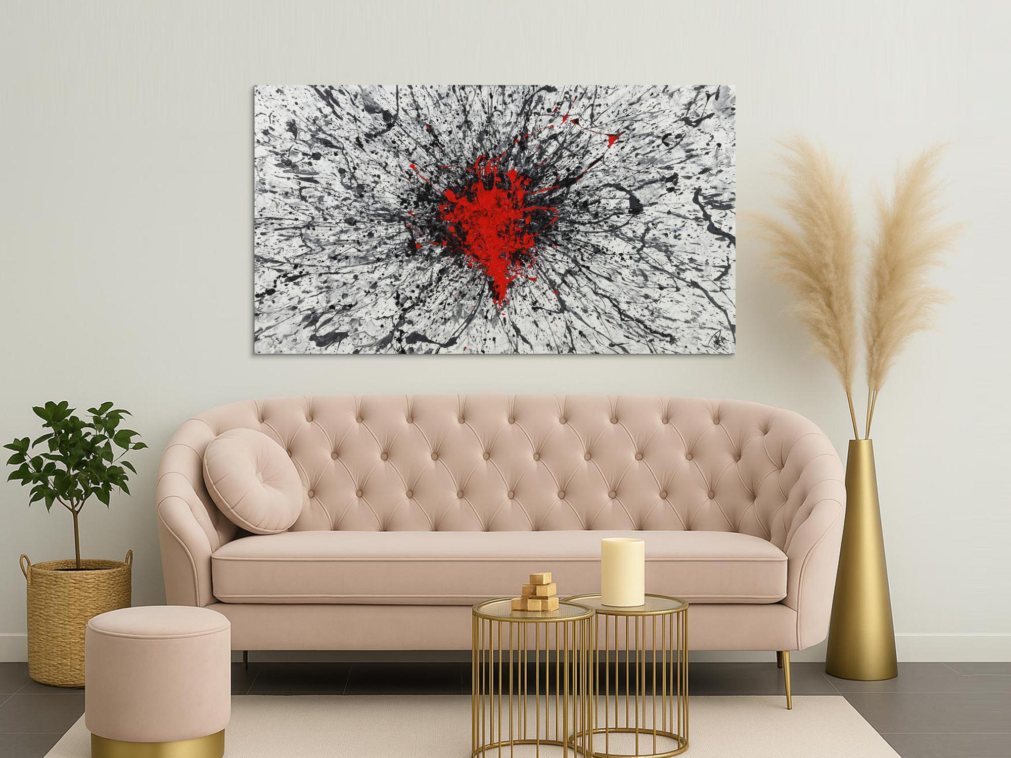 Abstraktes Acrylbild Action Painting Modern Art zeitgenössisch abstrakt expressionistisch