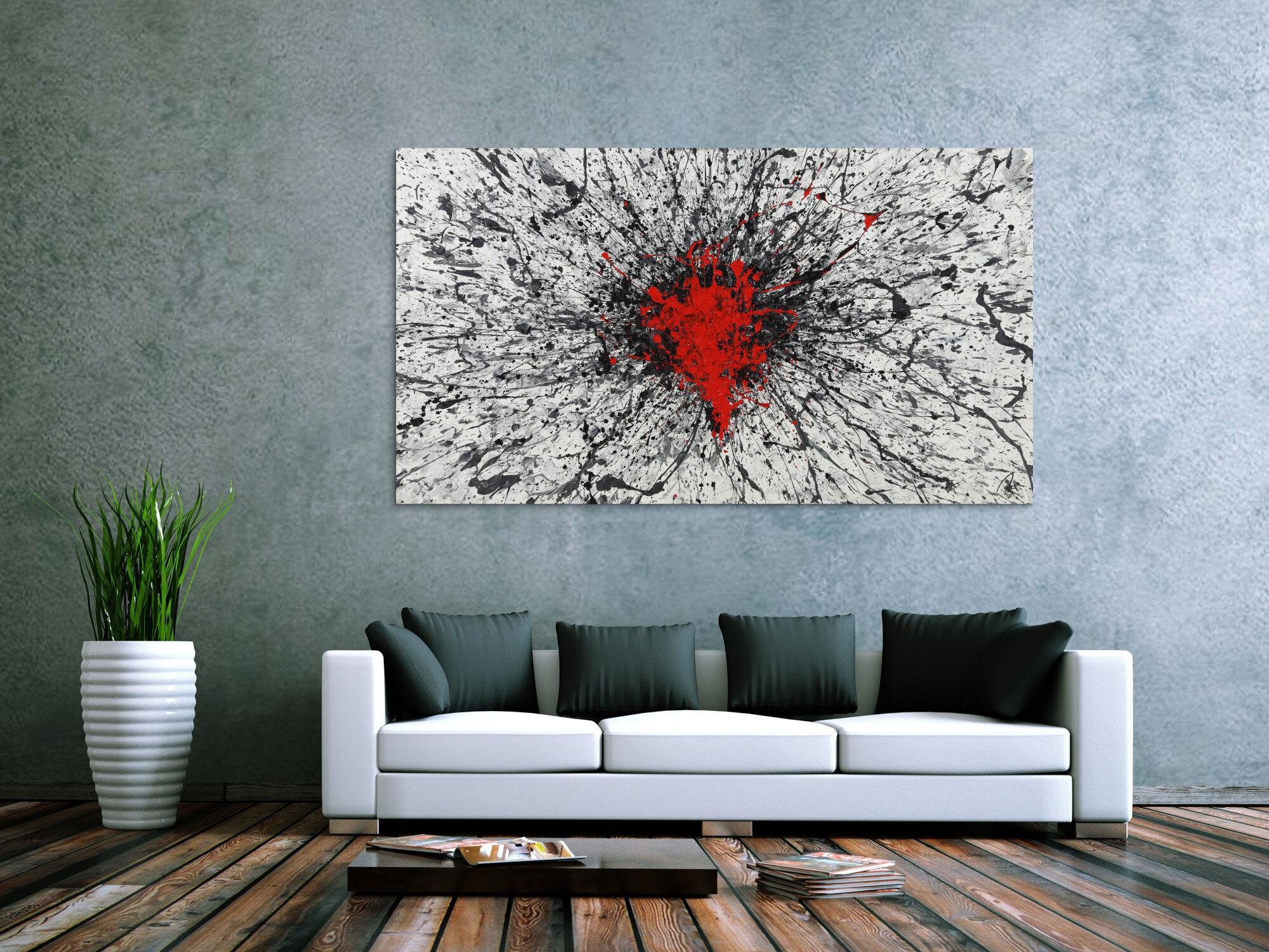 Abstraktes Acrylbild Action Painting Modern Art zeitgenössisch abstrakt expressionistisch