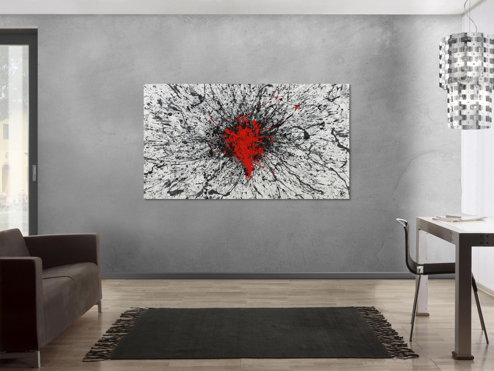 Abstraktes Acrylbild Action Painting Modern Art zeitgenössisch abstrakt expressionistisch