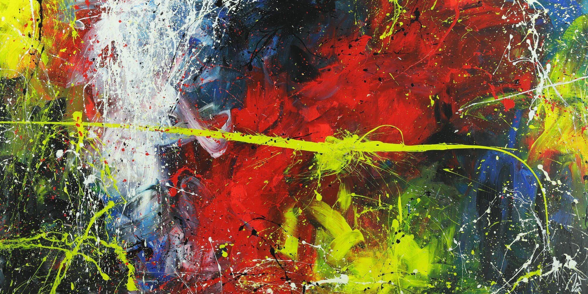 Abstraktes Gemälde sehr bunt Action Painting Modern Art ezeitgenössisch abstrakte expressionistisch