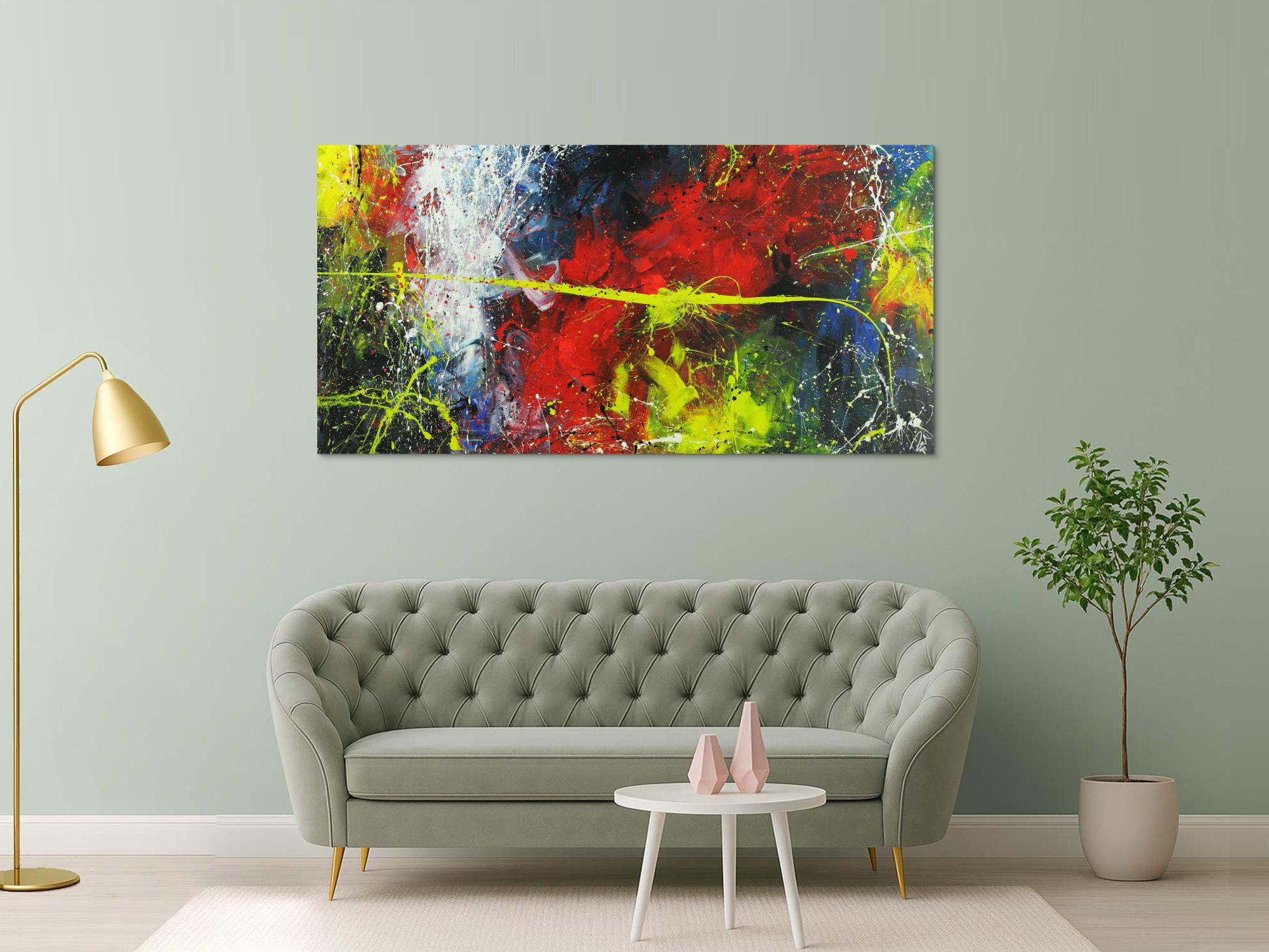 Abstraktes Gemälde sehr bunt Action Painting Modern Art ezeitgenössisch abstrakte expressionistisch