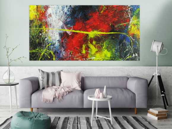 Abstraktes Gemälde sehr bunt Action Painting Modern Art ezeitgenössisch abstrakte expressionistisch