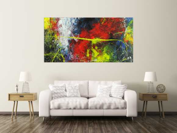 Abstraktes Gemälde sehr bunt Action Painting Modern Art ezeitgenössisch abstrakte expressionistisch