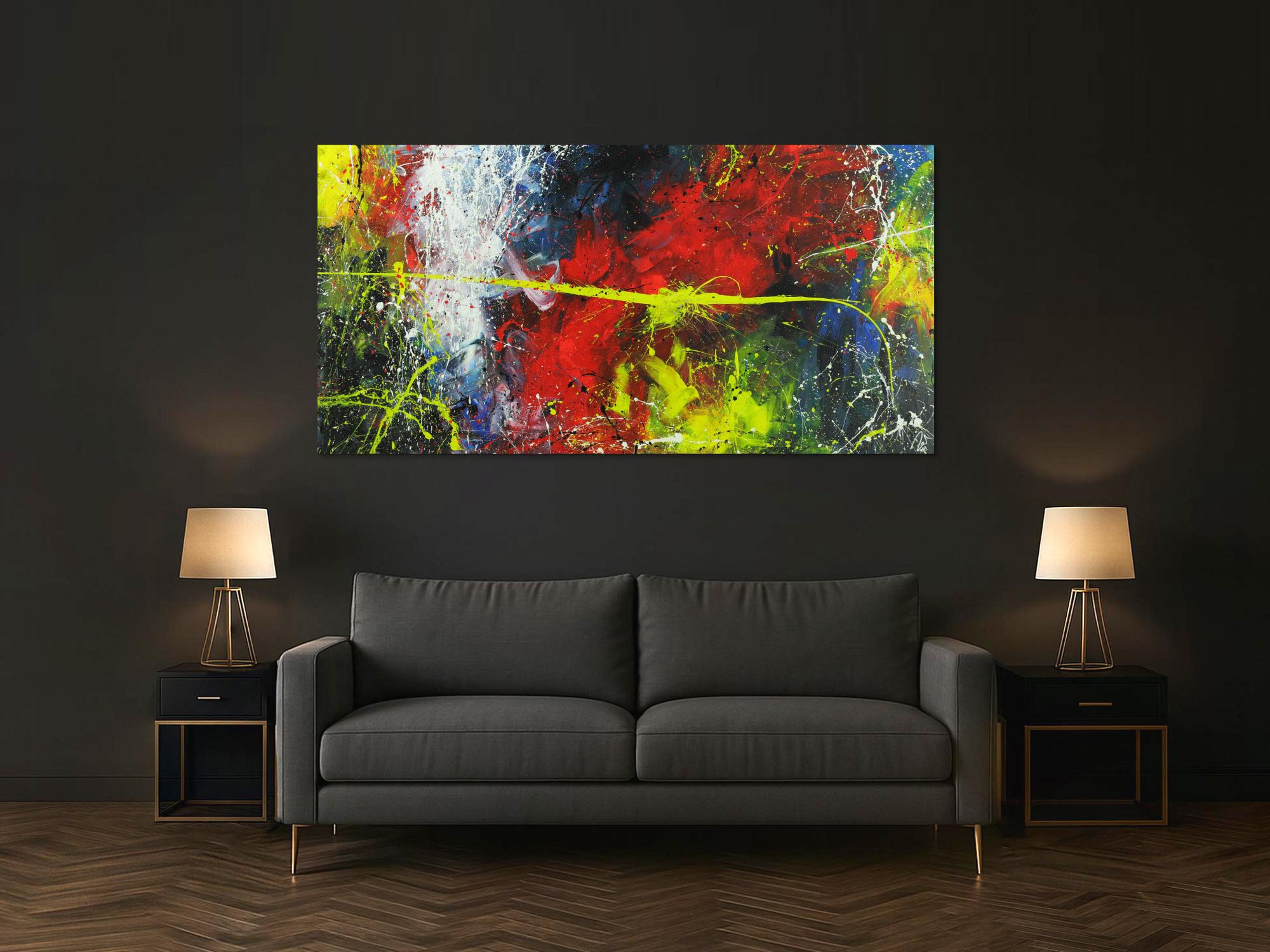 Abstraktes Gemälde sehr bunt Action Painting Modern Art ezeitgenössisch abstrakte expressionistisch