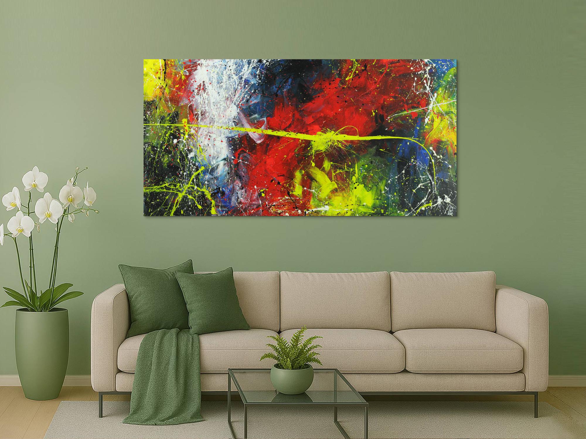 Abstraktes Gemälde sehr bunt Action Painting Modern Art ezeitgenössisch abstrakte expressionistisch